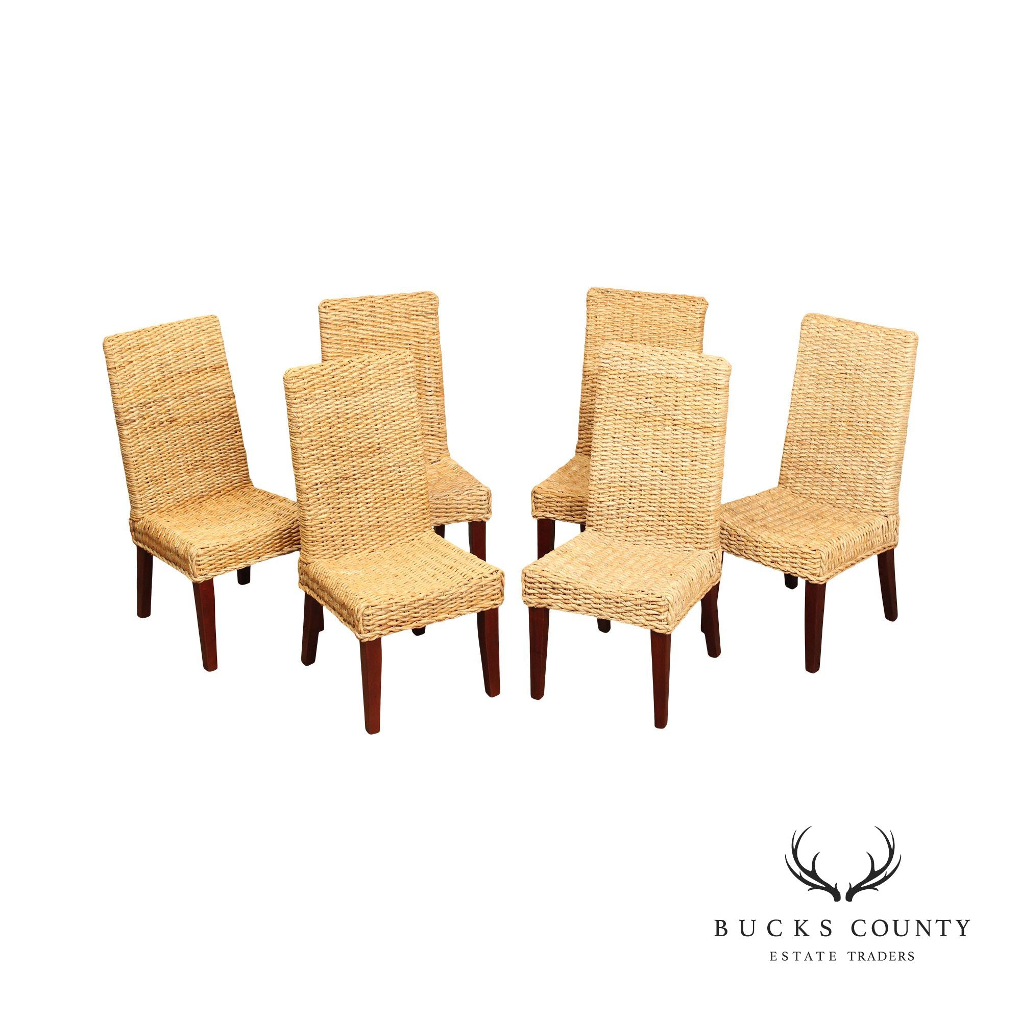 Padma's Plantation Coastal Style Set of Six Dining Chairs