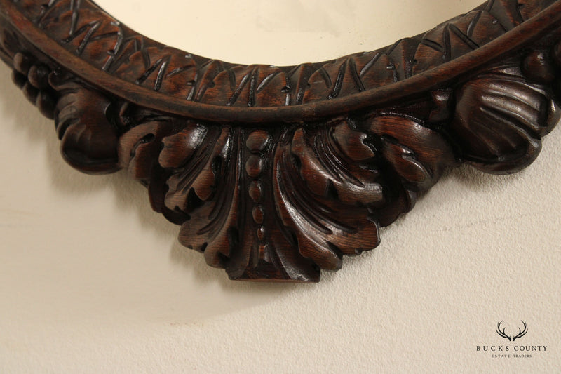 Antique Renaissance Revival Carved Mahogany Wall Mirror