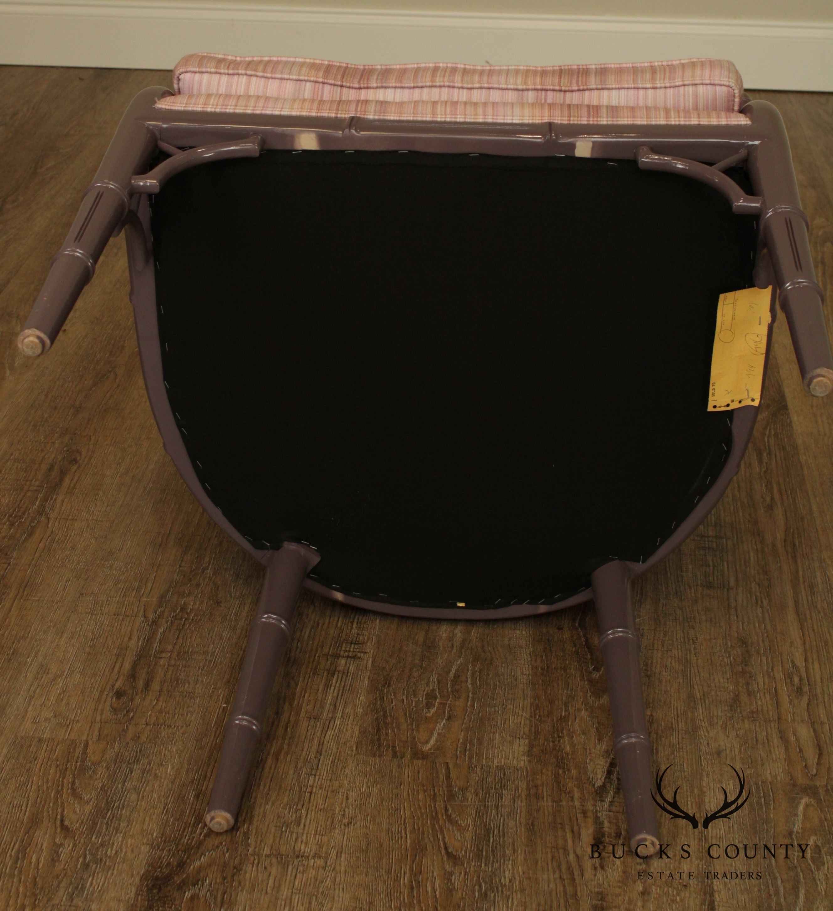 Century Furniture Faux Bamboo Mauve Lacquered Tub Chair