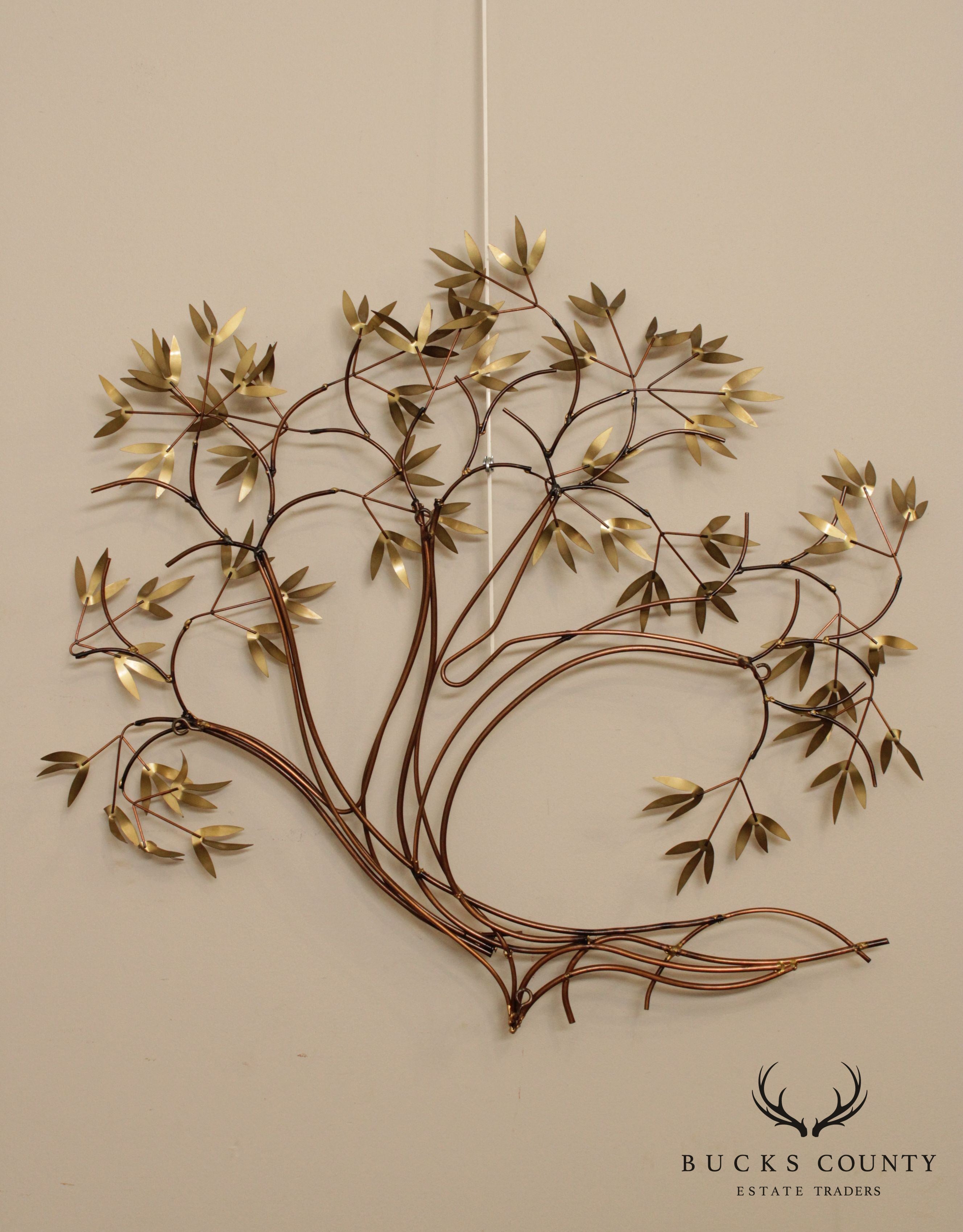 Mid Century Modern Willow Branch Metal Wall Sculpture