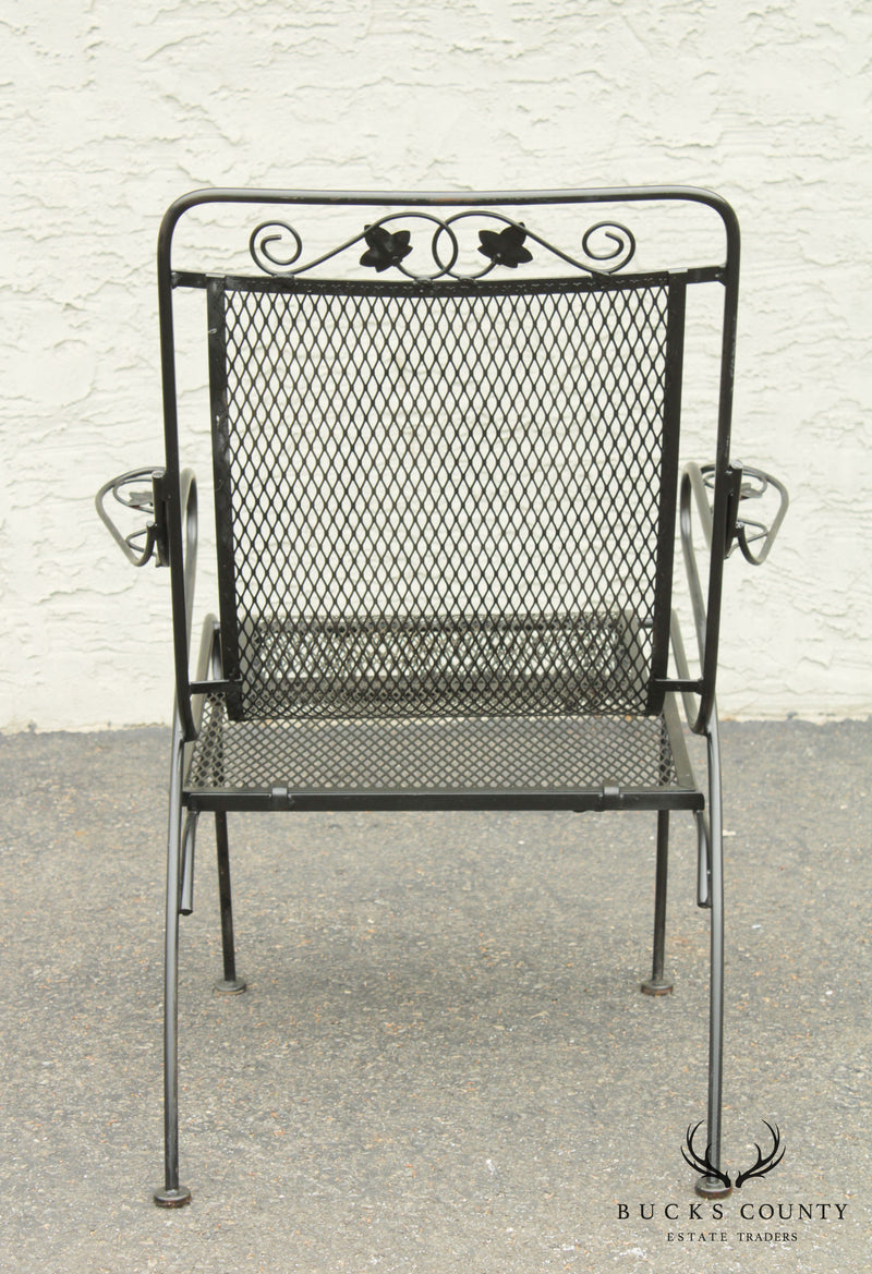 Quality Vintage Wrought Iron Pair Garden Armchairs