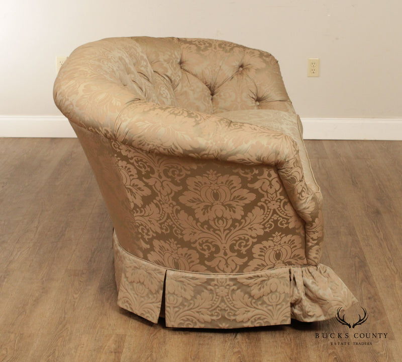 Taylor King Custom Upholstered Tufted Two-Seat Cabriole Sofa (B)