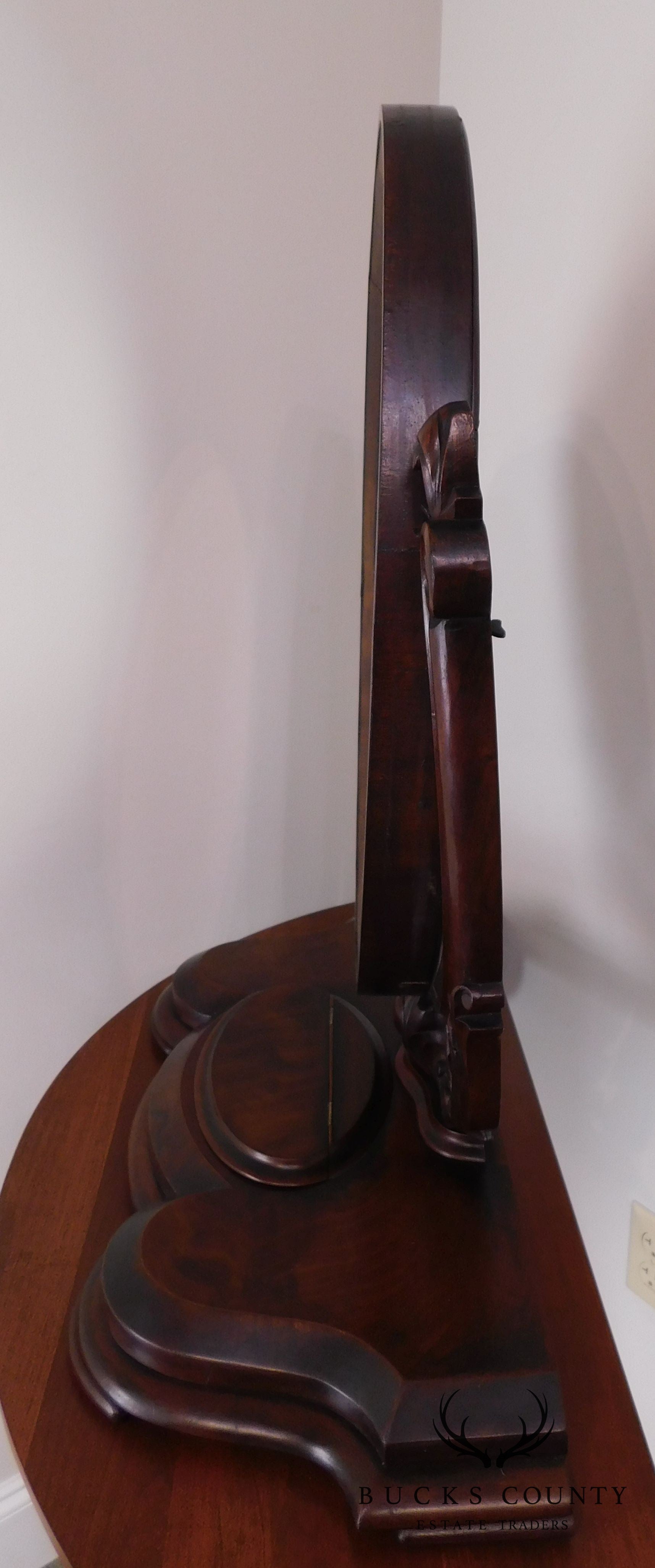 Victorian Shaving Mirror on Walnut Stand