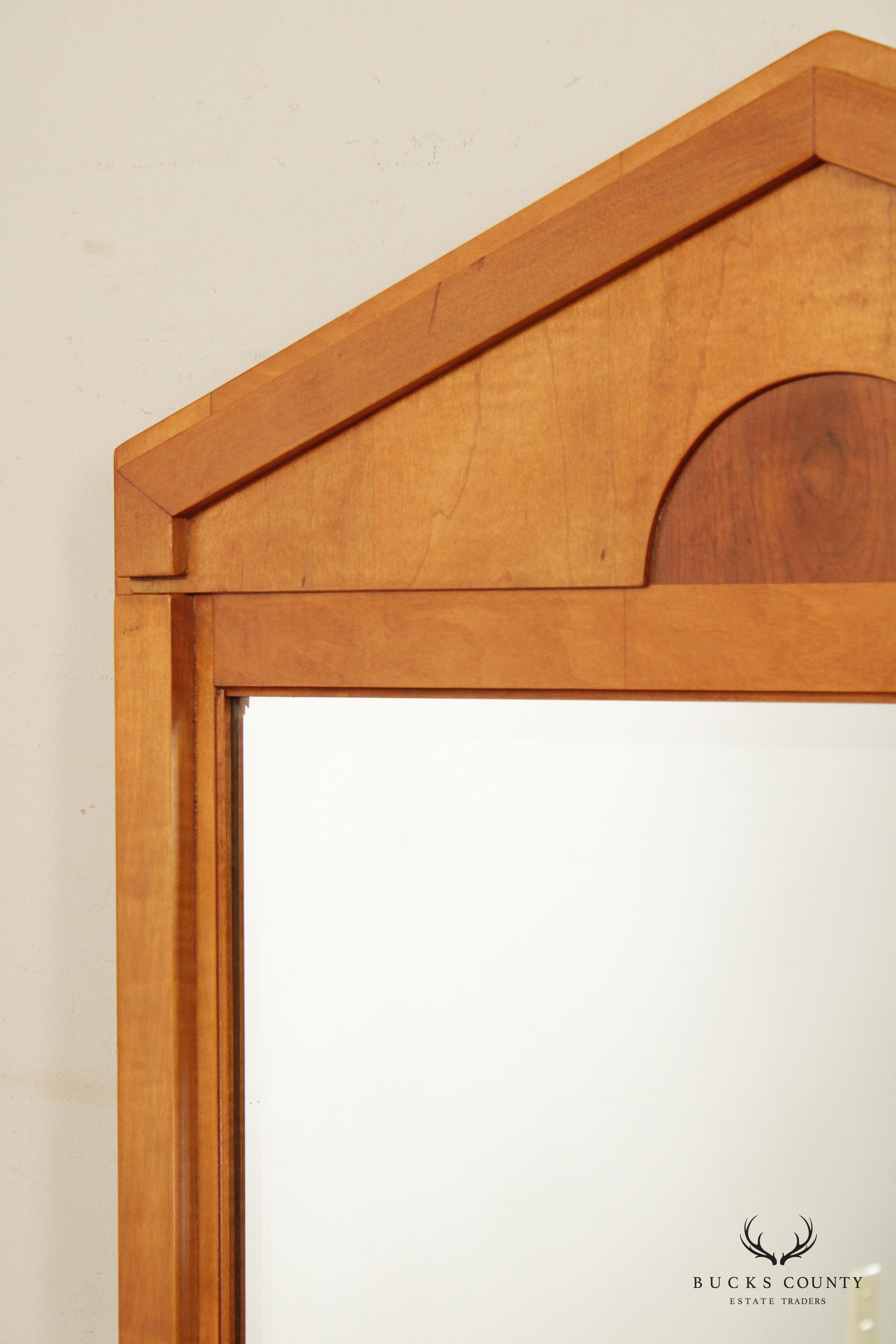 Hickory White Biedermeier Style Beveled Wall Mirror