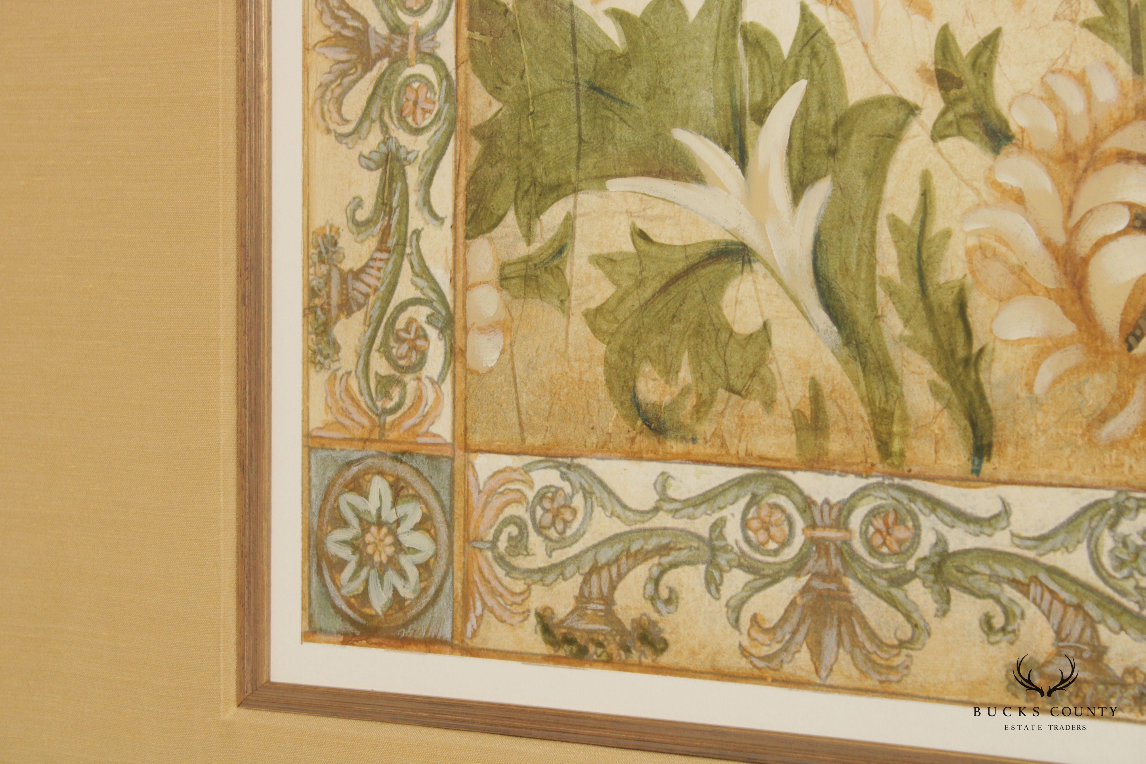 Renaissance Style Floral Architectural Art Print by Elizabeth Jardine