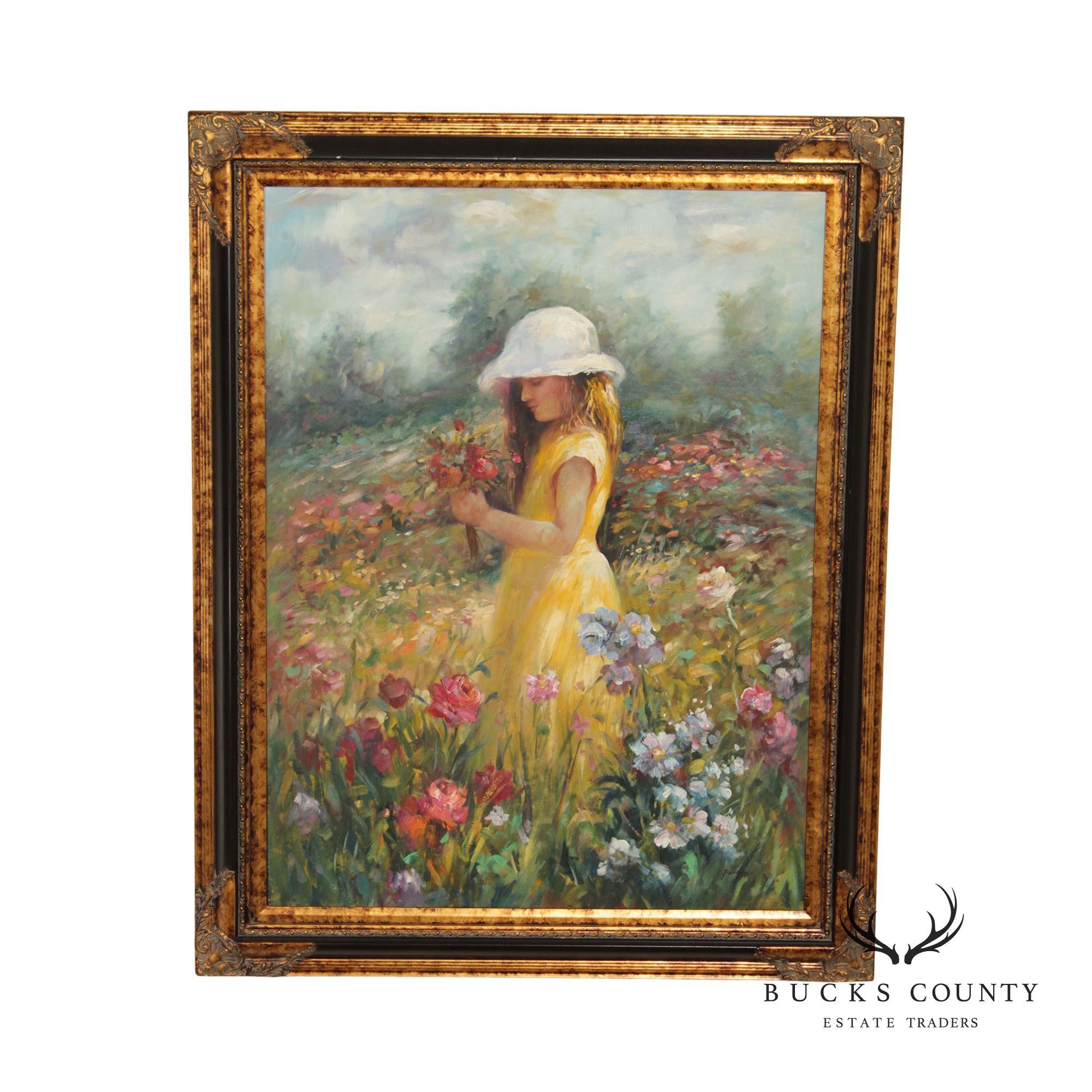 Impressionist Style 'Nature's Child' Original Oil Painting, Signed 'Fergus'