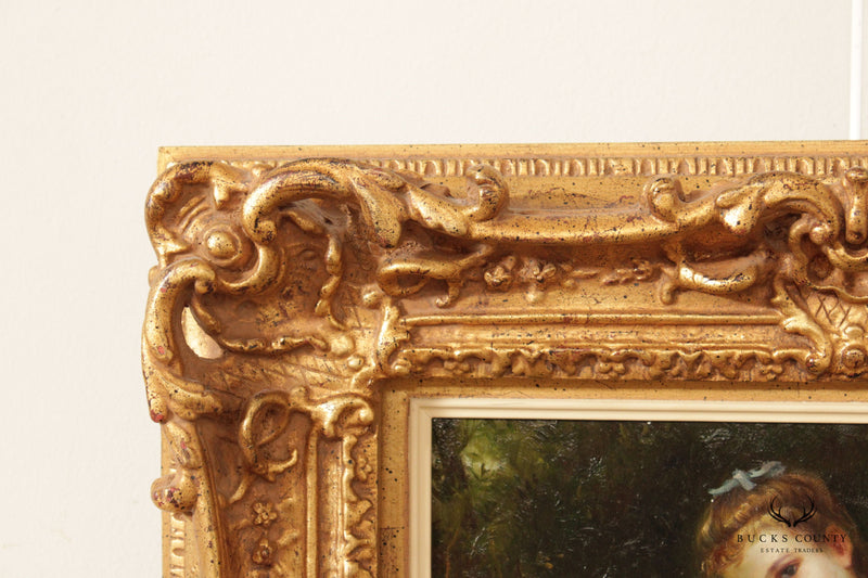 Portrait 'Retour des champs' Original Oil Painting, After William-Adolphe Bouguereau