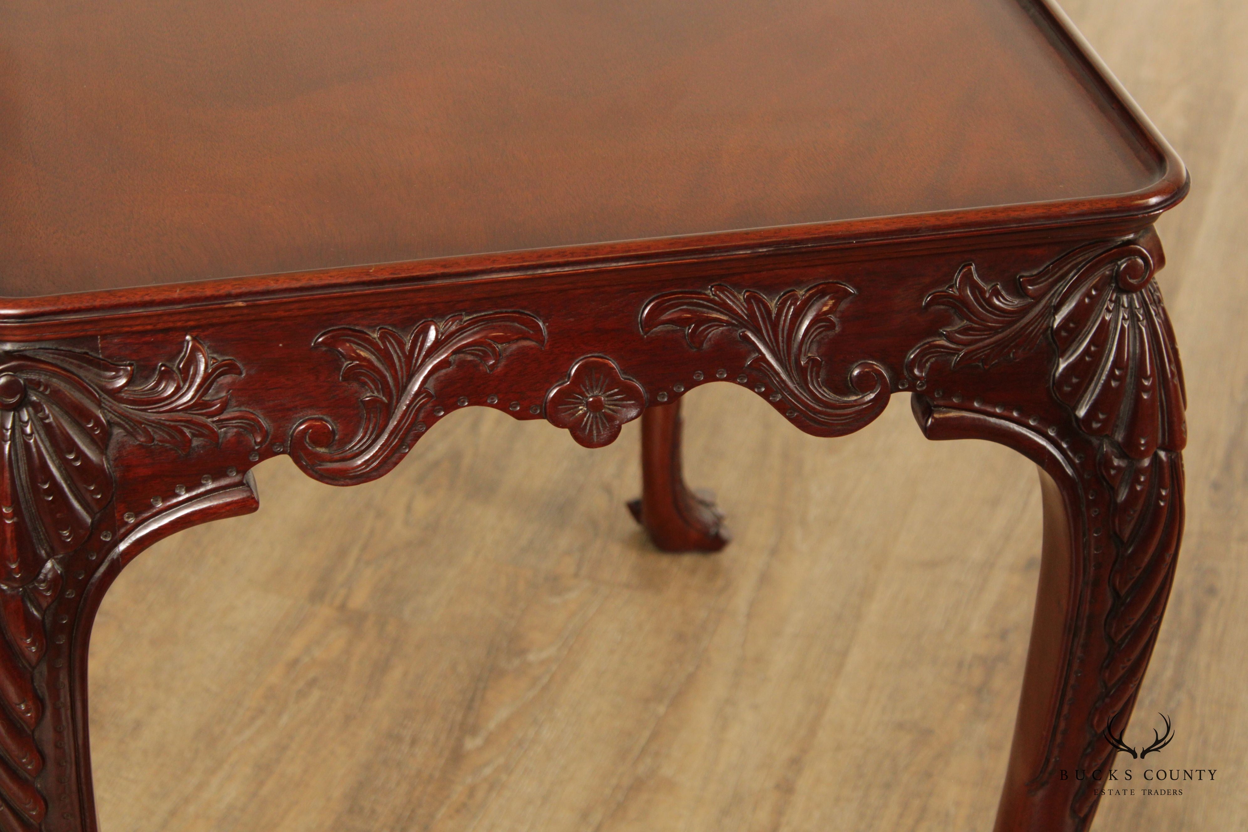 Kindel Irish Georgian Society Carved Mahogany Tea Table