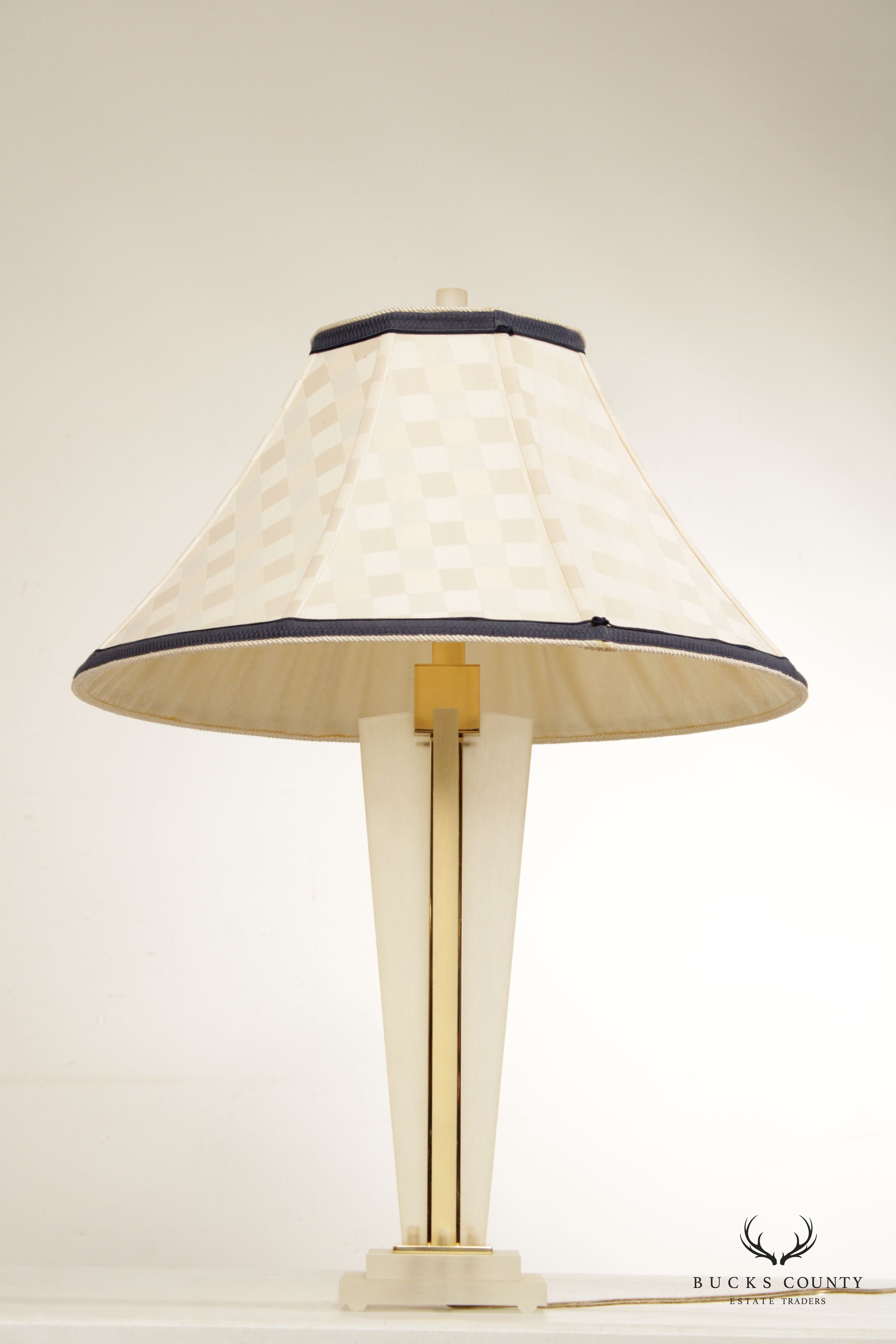 Frederick Cooper Art Deco Style Lucite Brass Table Lamp