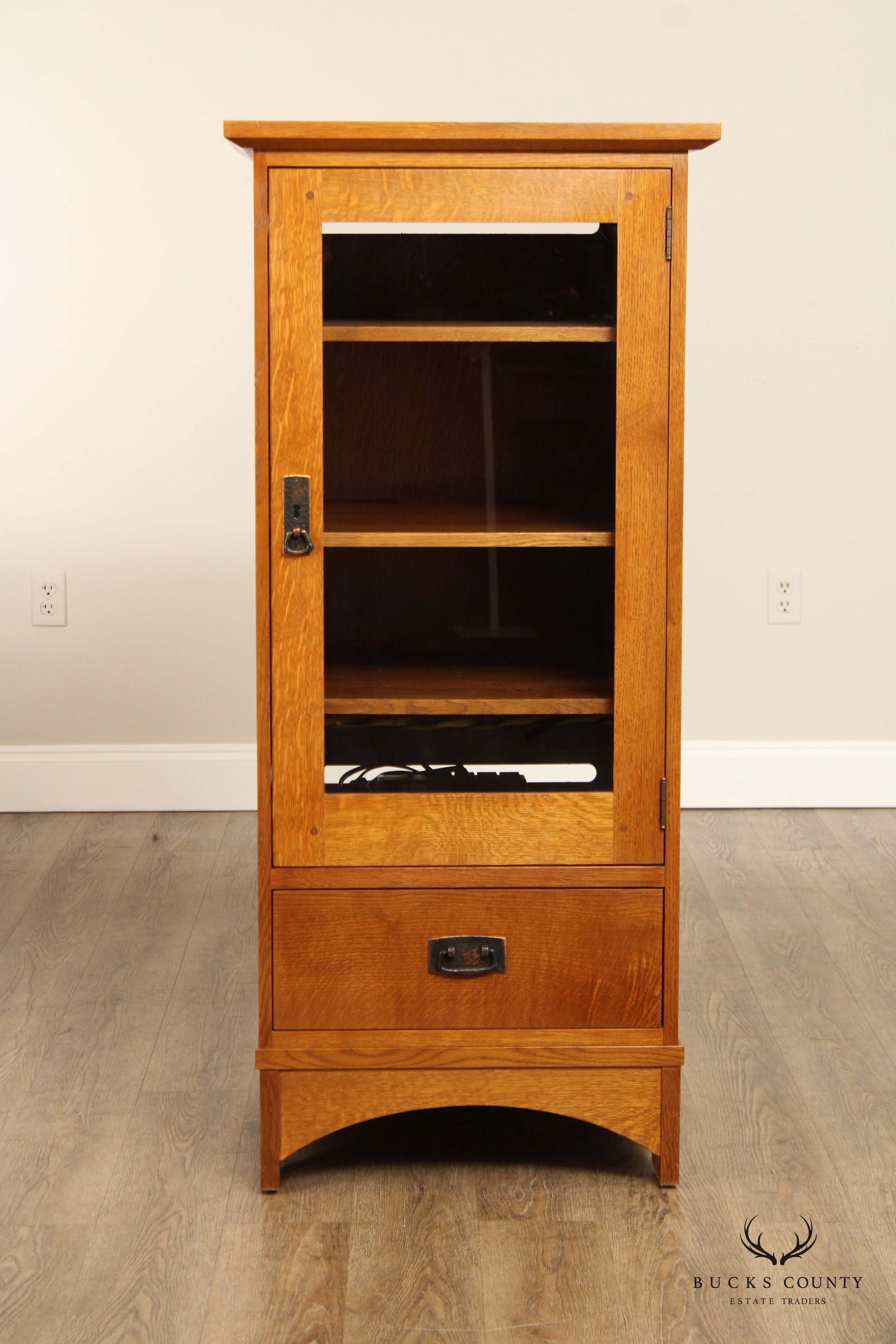 Stickley Mission Collection Oak One Door Media Cabinet