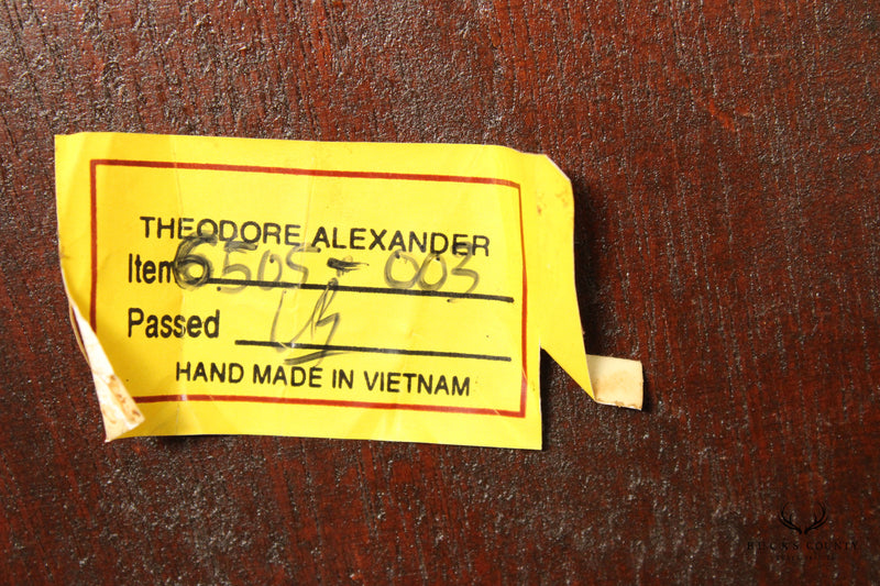 Theodore Alexander Chippendale Style Burl Wood Inlaid Secretary Desk