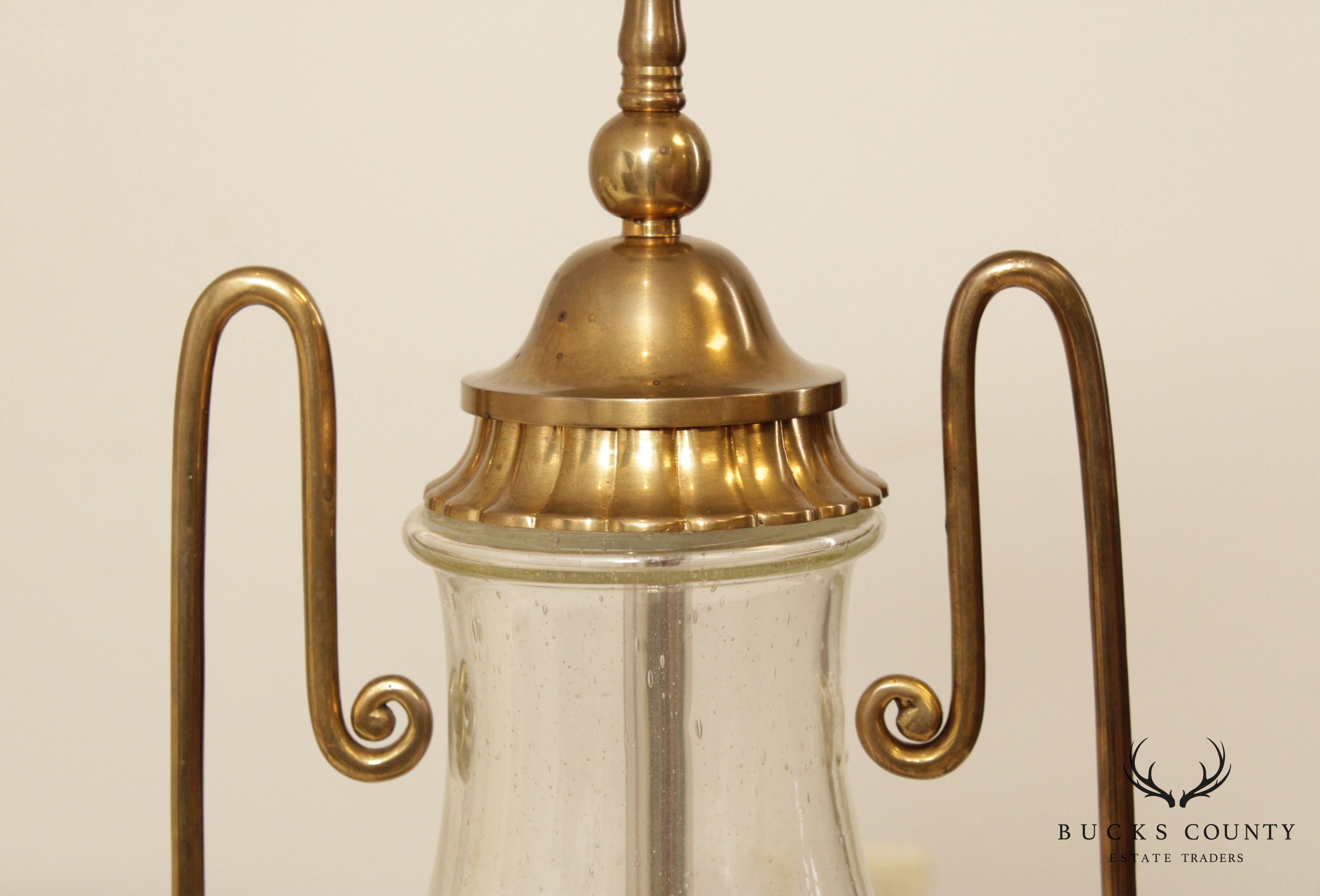 Chapman Seeded Glass and Brass Table Lamp