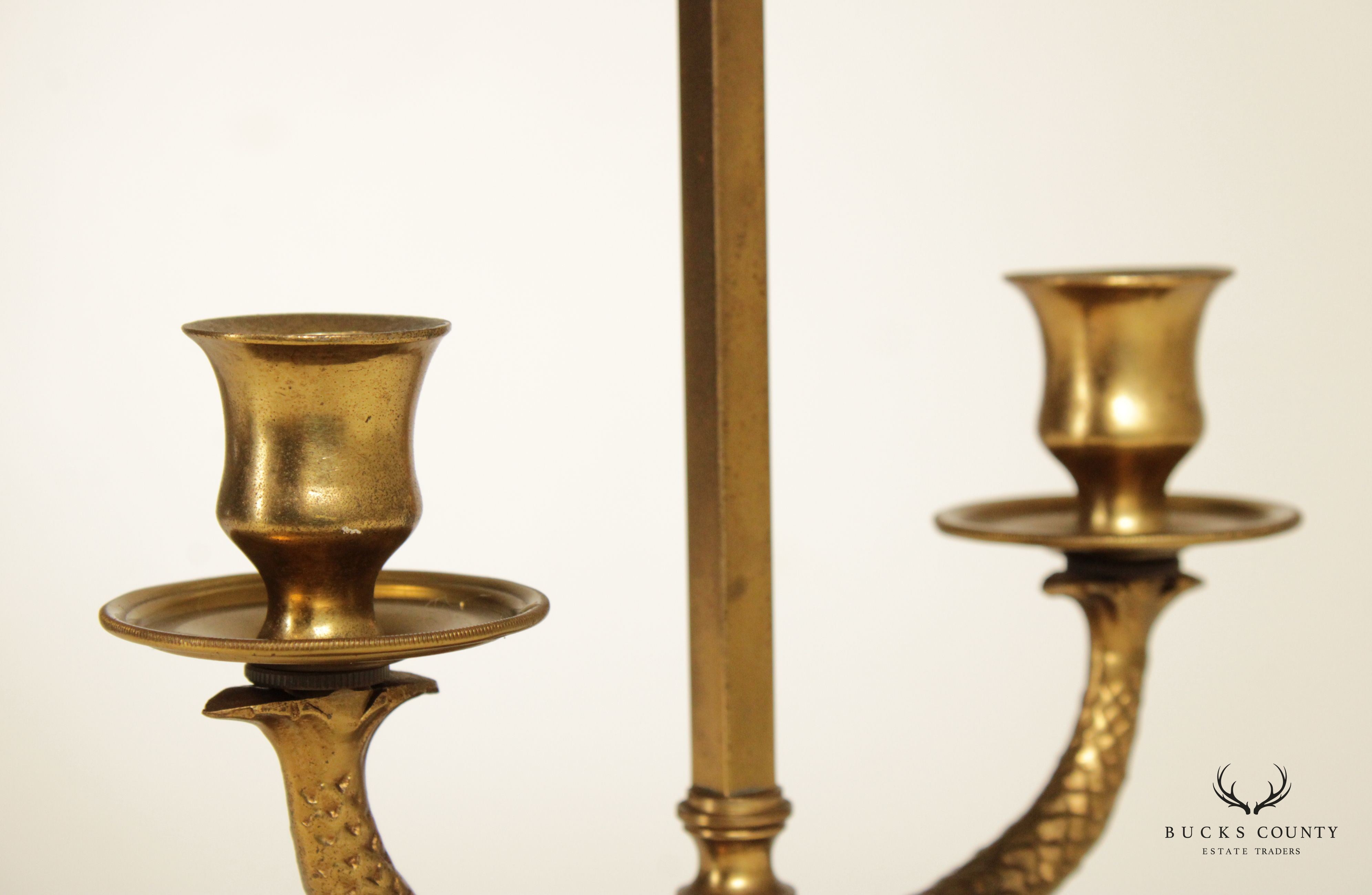 French Regency Style Brass Bouillotte Table Lamp