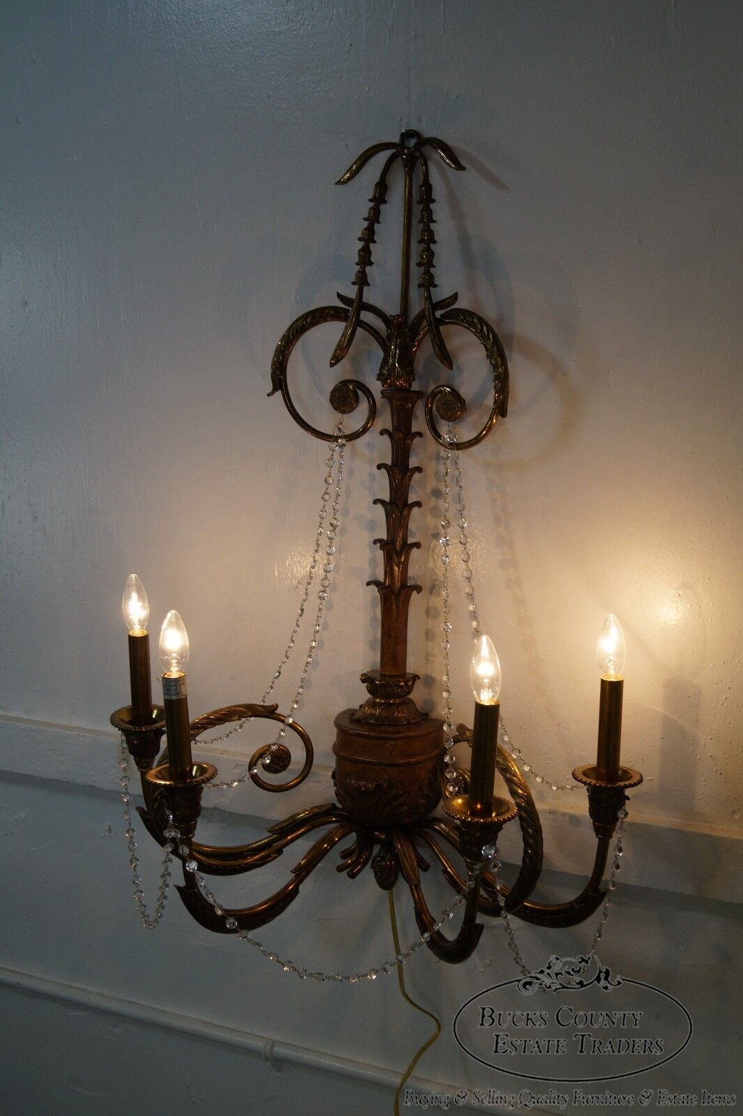 Maitland Smith Brass Regency Style Electrified Wall Sconce