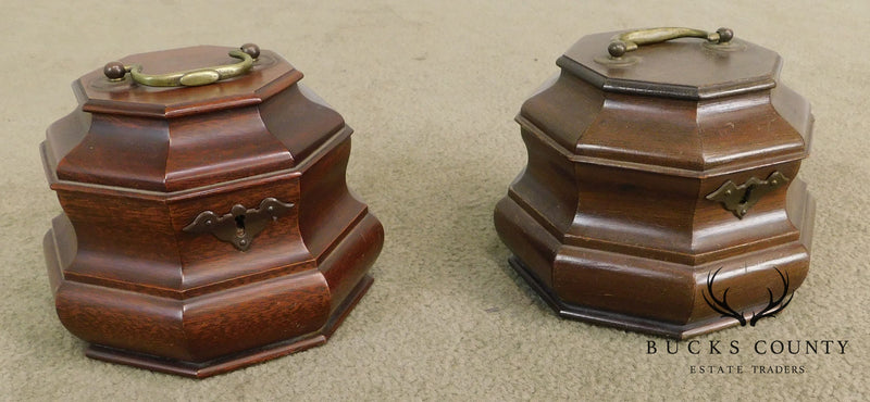 Set of 2 Colonial Williamsburg Octagonal Tea Caddies