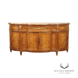 Jeffco French Louis XVI Style Marble Top Burlwood Sideboard