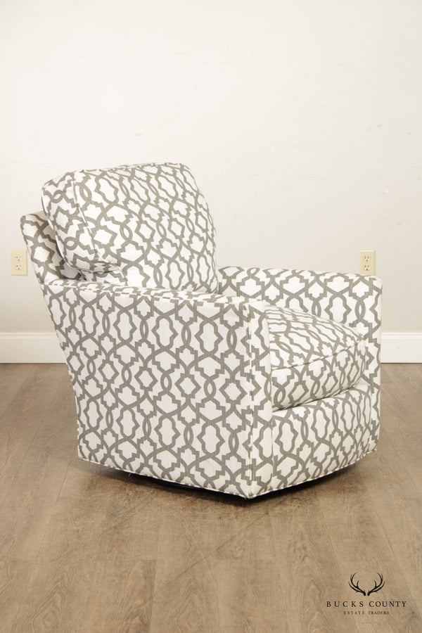 Lee Industries Custom Upholstered Swivel Lounge Chair