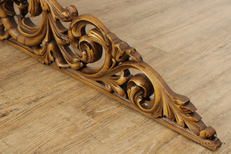 Renaissance Revival Antique Dragon Carved Painted Oak  Architectural Element