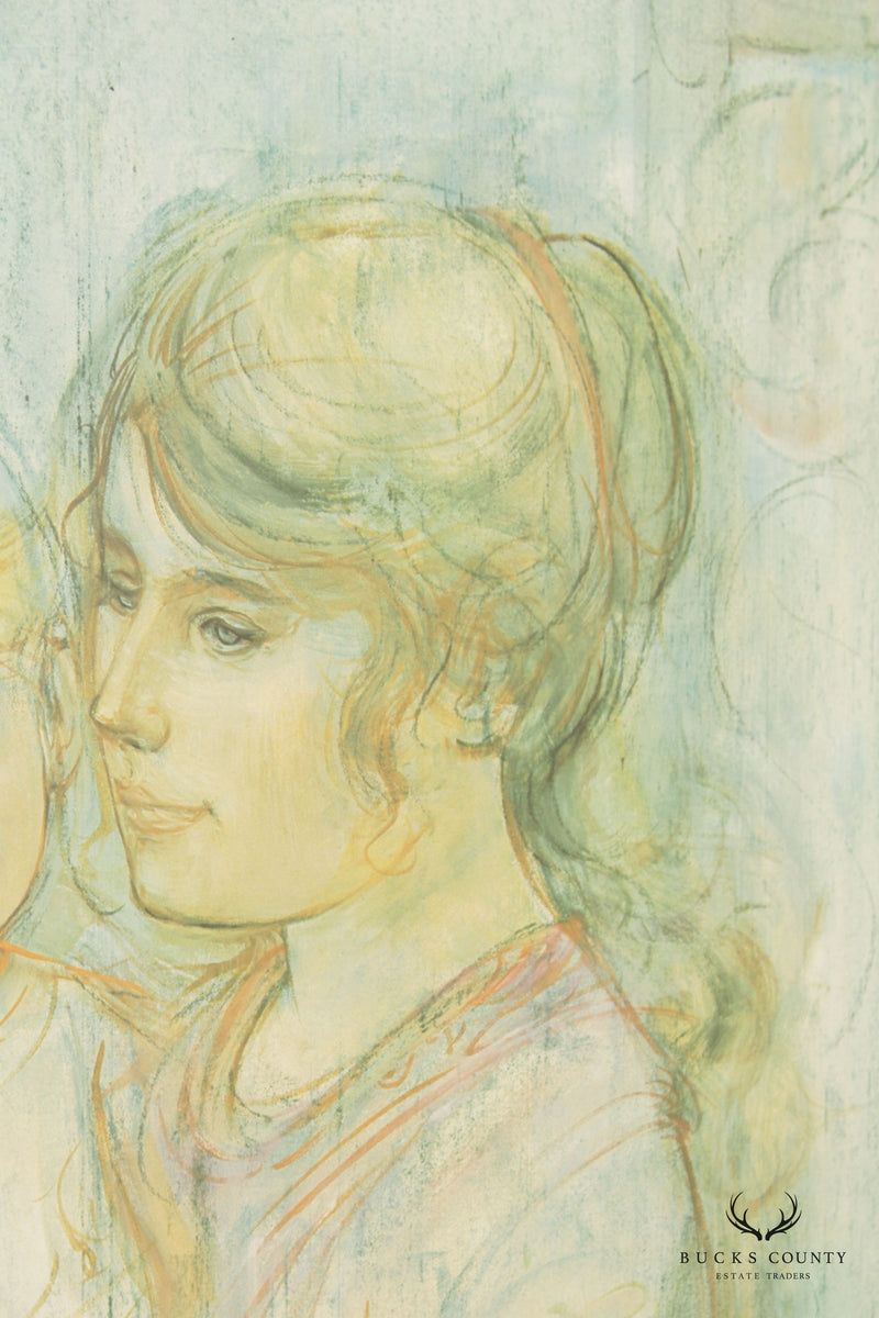 Edna Hibel Impressionist Style 'Beatrice and Baby' Lithograph