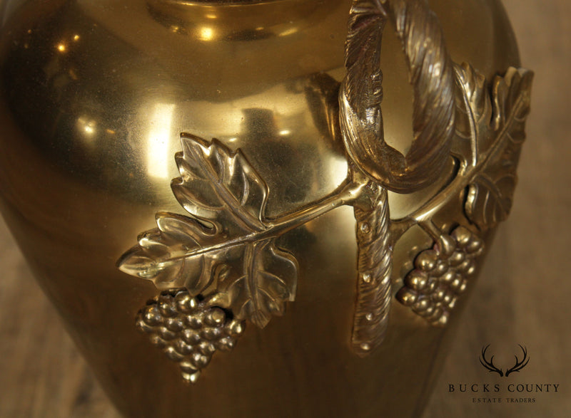 Quality Vintage Brass Grapevine Vase Lamp