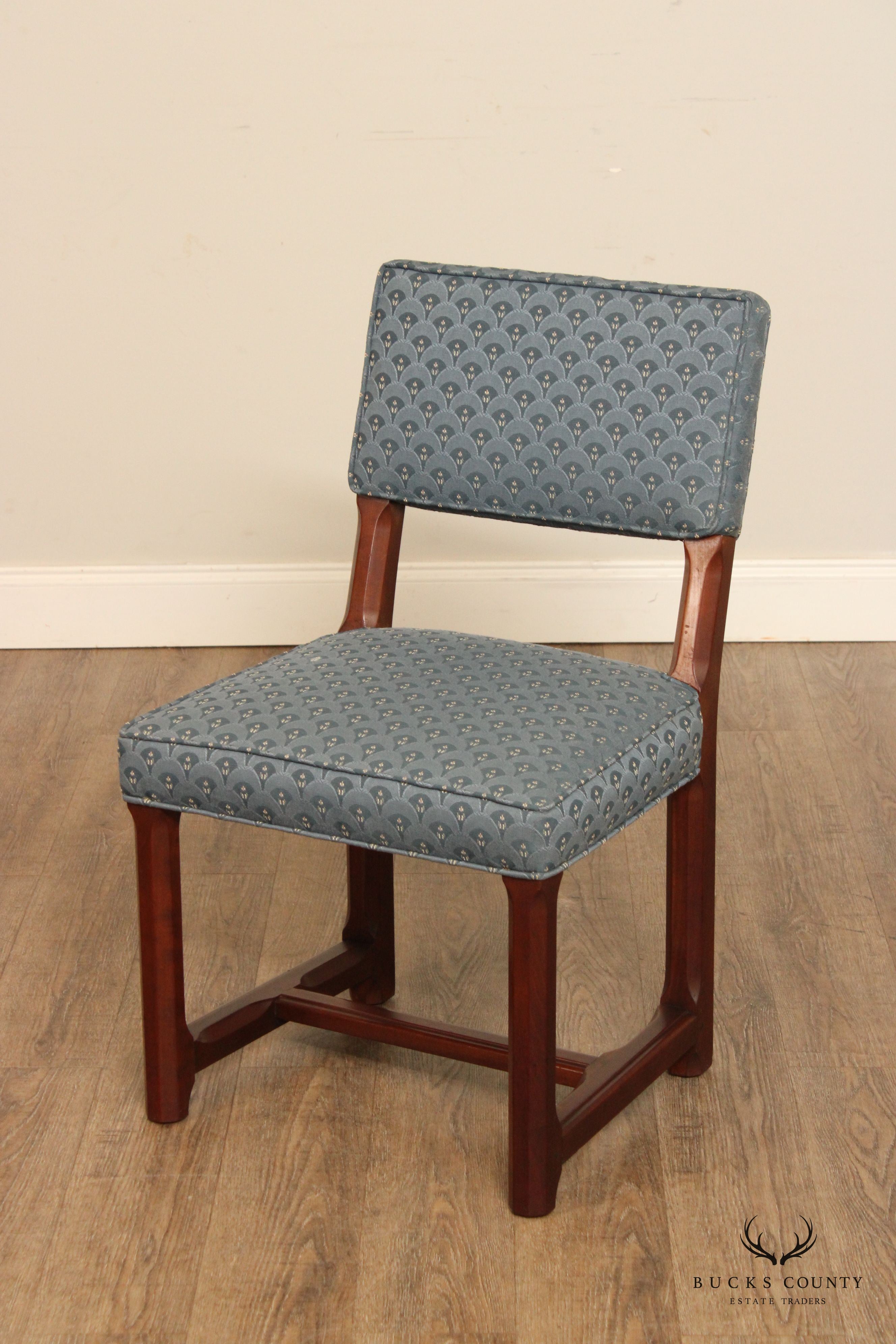 Kittinger Vintage Walnut  Custom Upholstered Vanity Side Chair