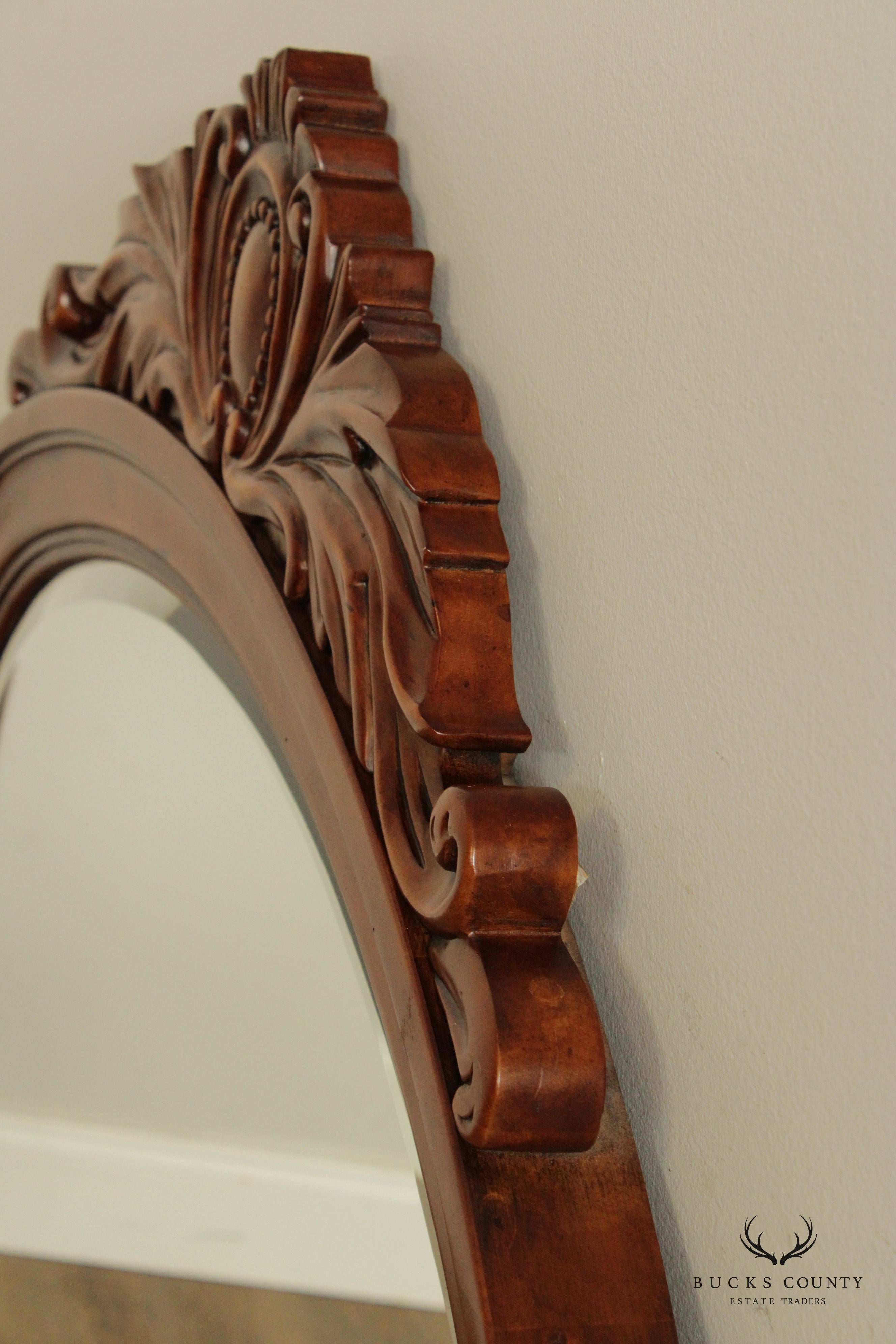 Victorian Style Carved Frame Large Over Mantel Mirror