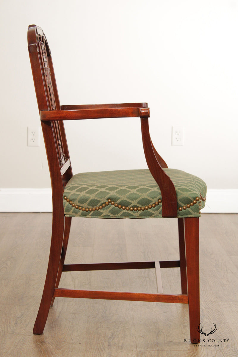 Hickory Chair 'Mount Vernon, Hepplewhite Style Set Six Mahogany Dining Chairs