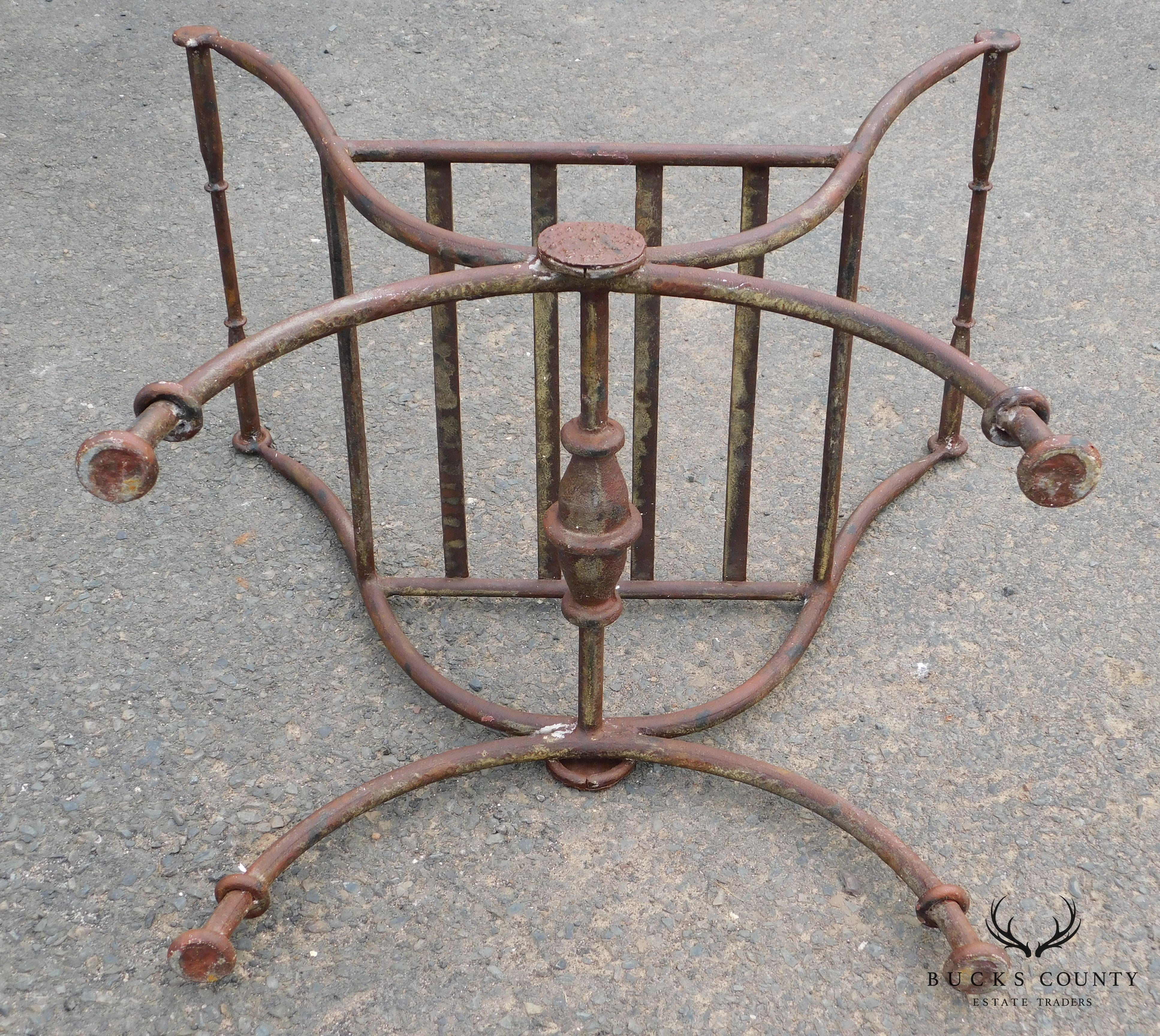 Neo-Classical Style X Base Iron Bench