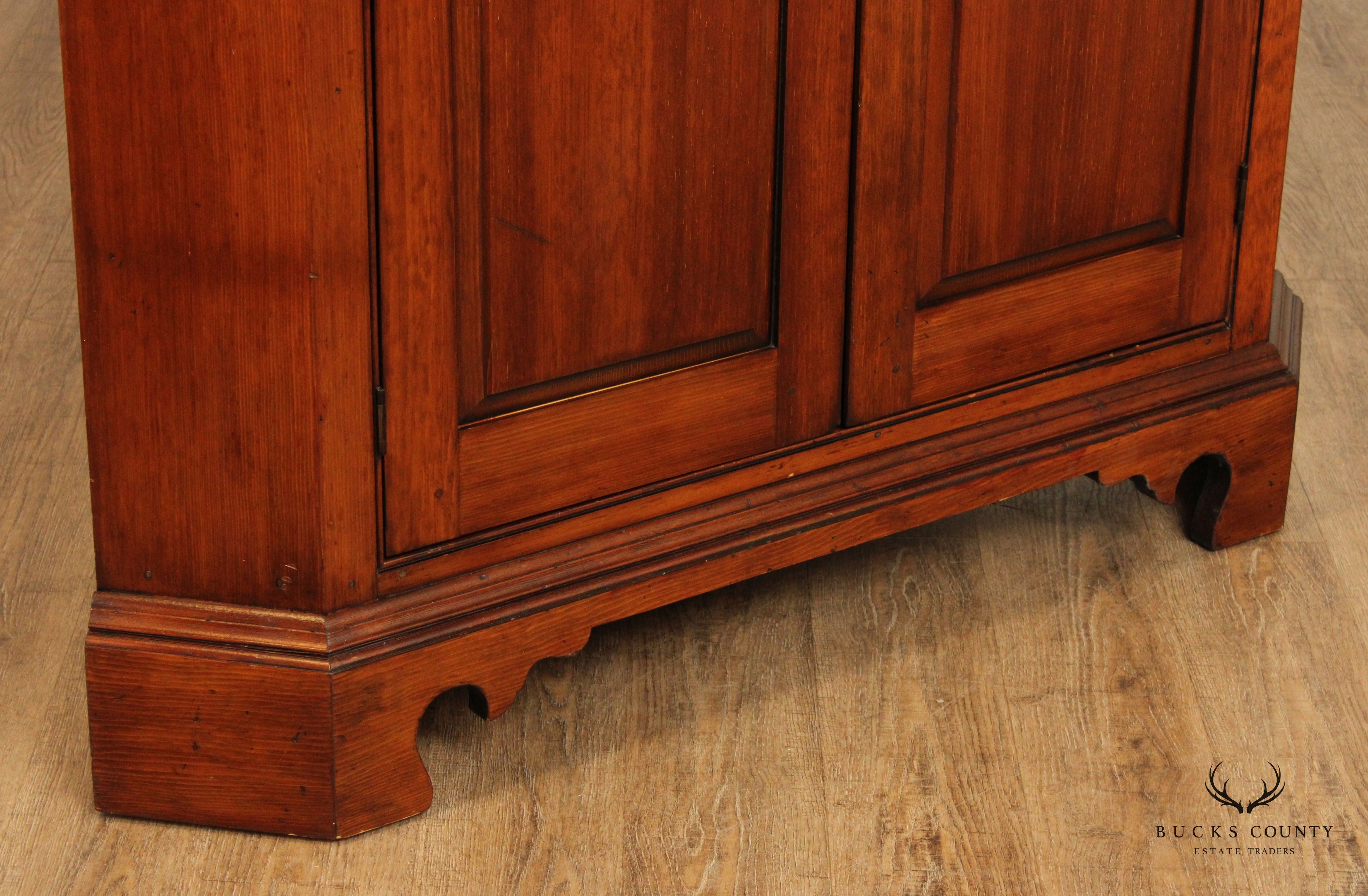 William Draper Chippendale  Style Pine Corner Cabinet