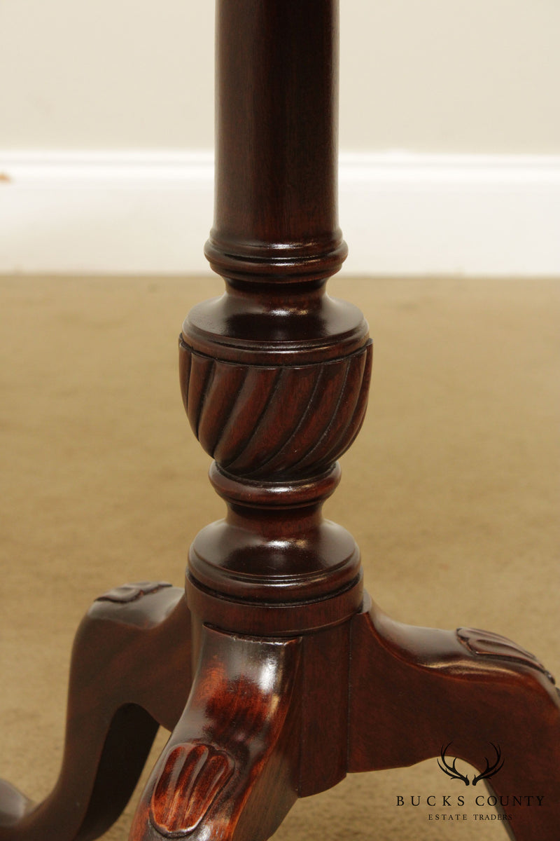 Custom Quality Solid Cherry Queen Anne Style Cloves Top Pedestal Side Table