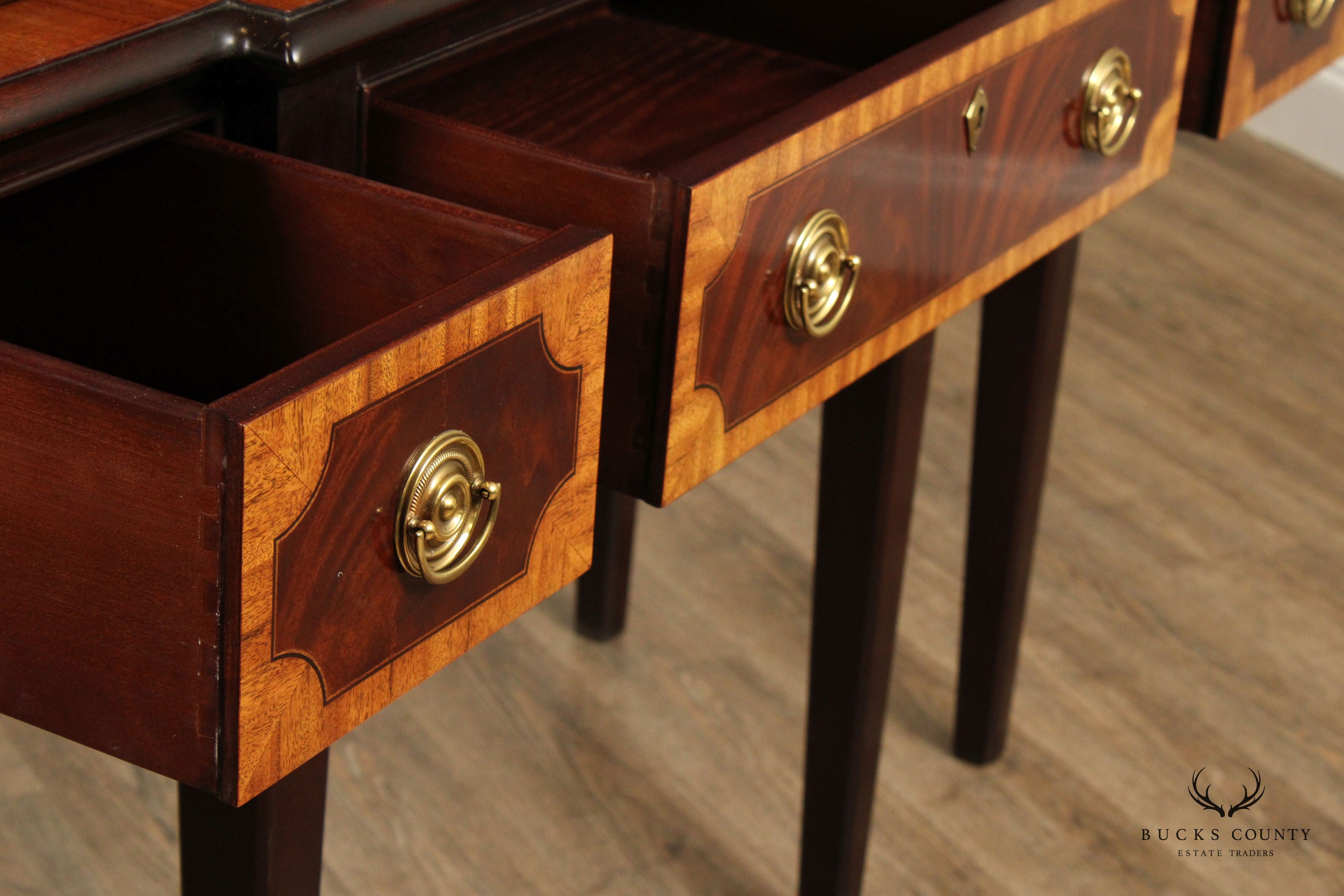 Hickory White Federal Style Inlaid Mahogany Display Cabinet