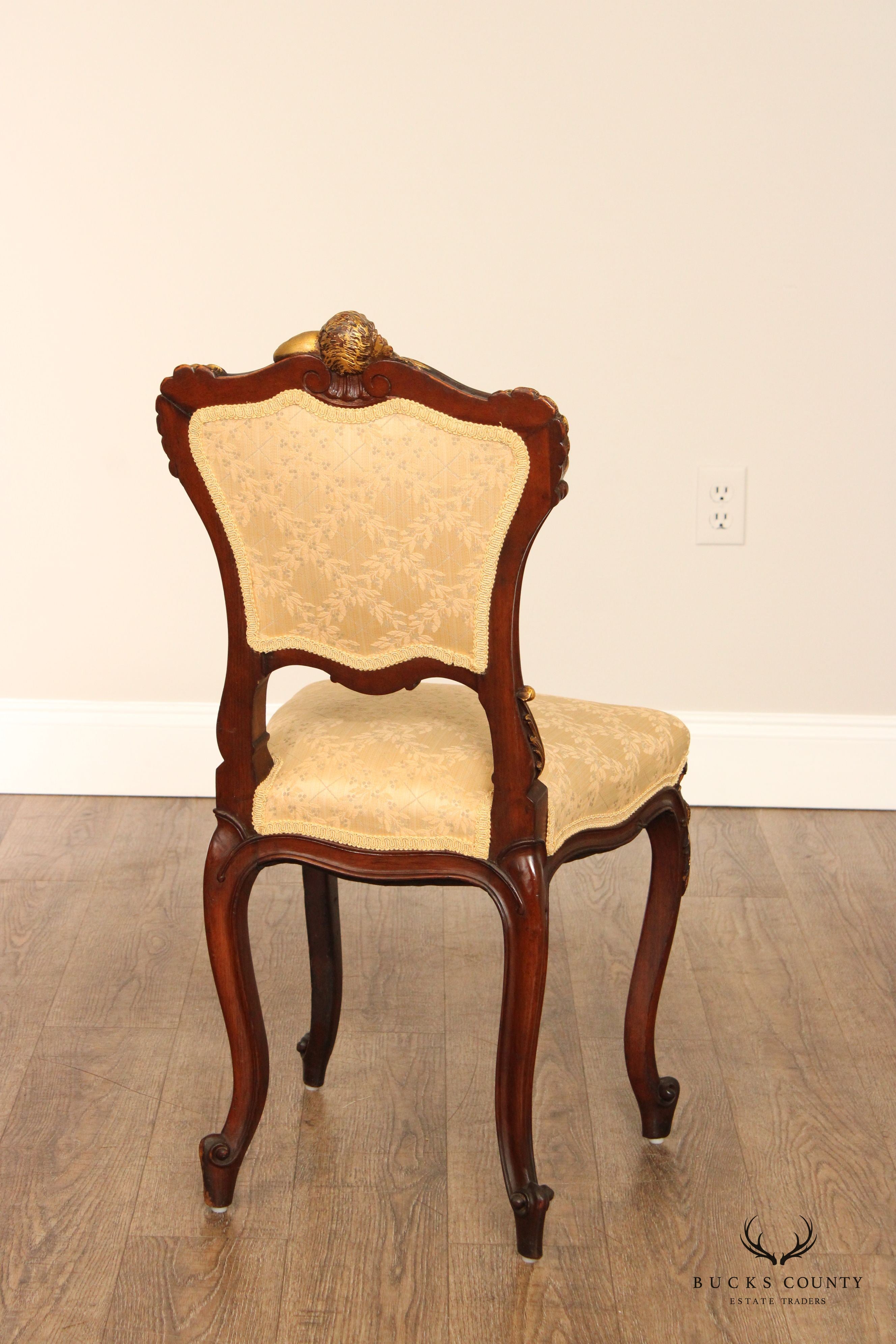 Louis XV Style Parcel Gilt Side Accent Chair