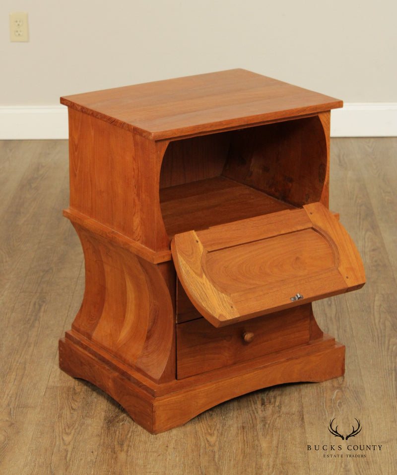 Quality Rustic Hardwood Cabinet Nightstand