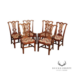 Annesley & Co. Chippendale Style Vintage Set of 6 Mahogany Dining Chairs