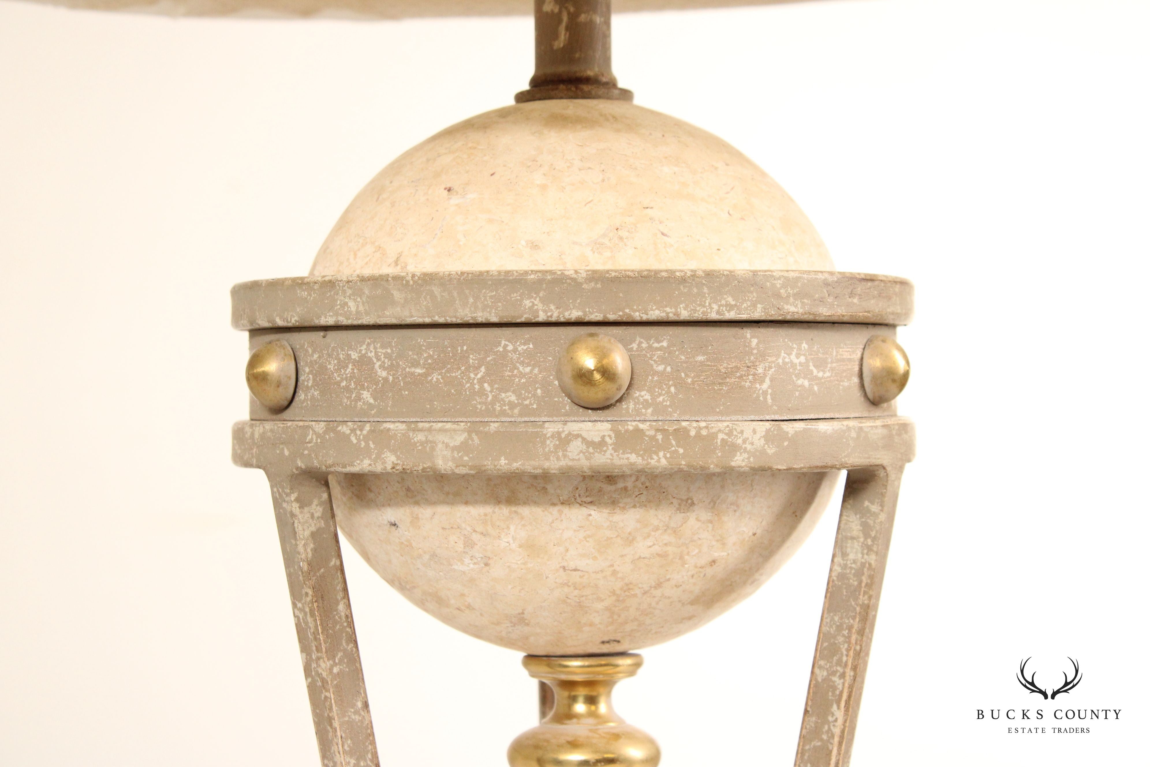 Michael Taylor Post-Modern Travertine Table Lamp