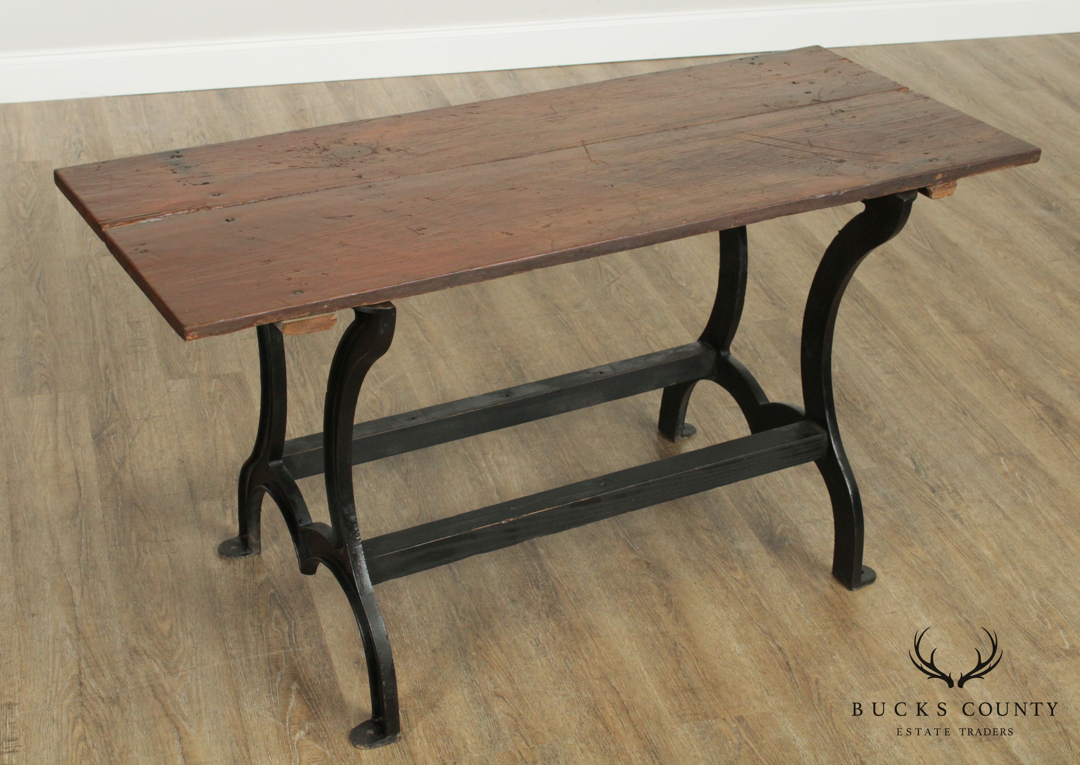 Rustic Custom Crafted Wood And Iron Table