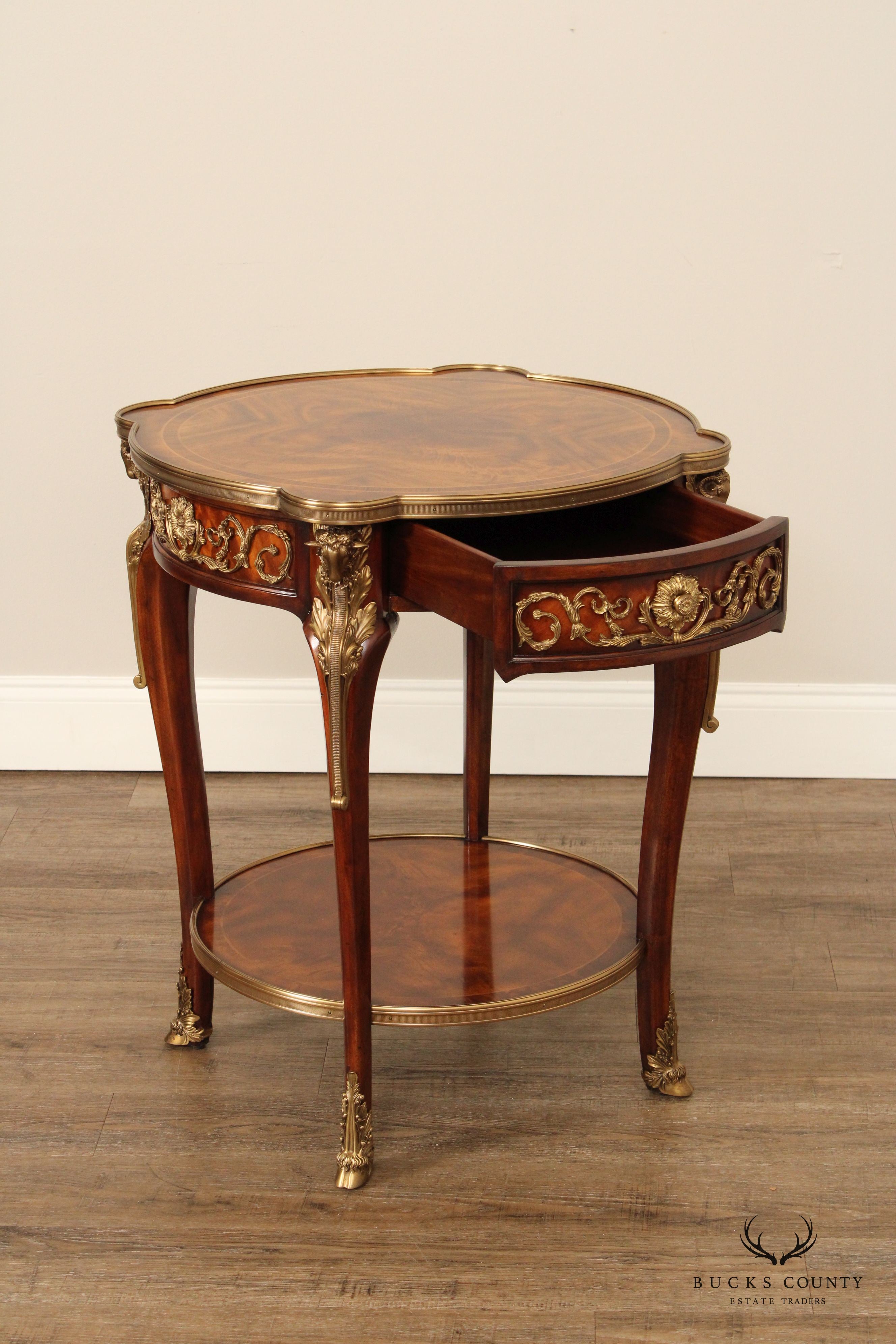 Theodore Alexander French Louis XV Style Mahogany 'Bernadette' Side Table