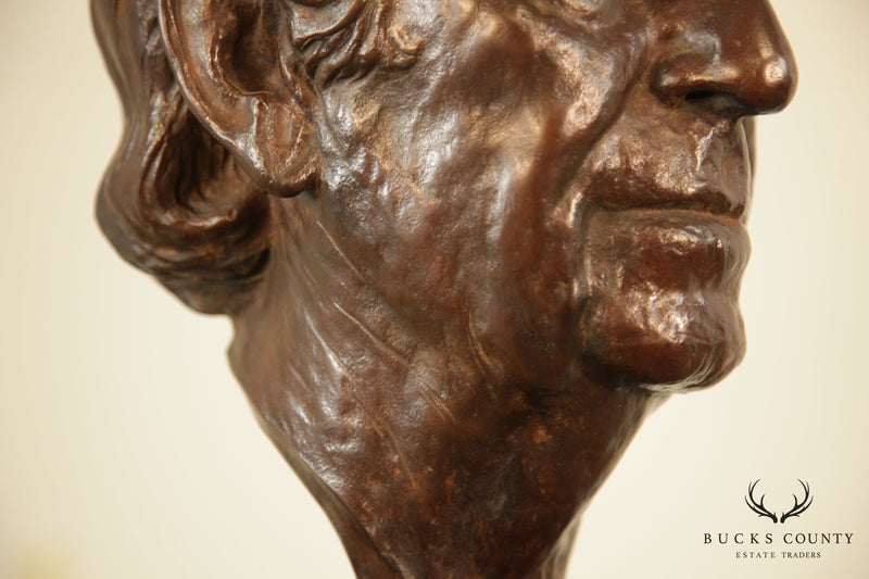 Lawrence Ludtke 1980s Bronze Bust Portrait