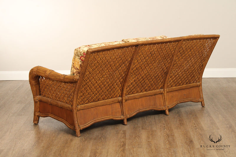 Lane Venture Vintage Rattan and Wicker Sofa