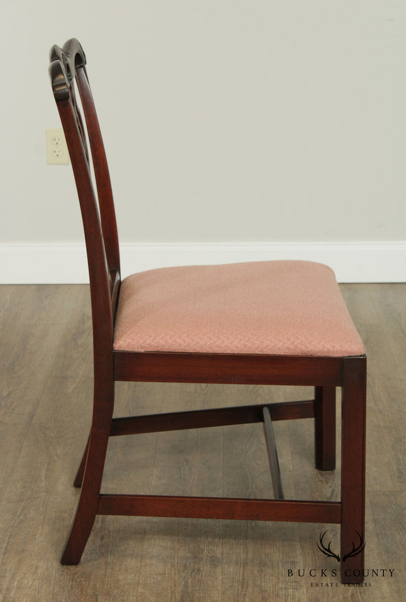 Flint & Horner Vintage 1930's Chippendale Style Set 8 Mahogany Dining Chairs