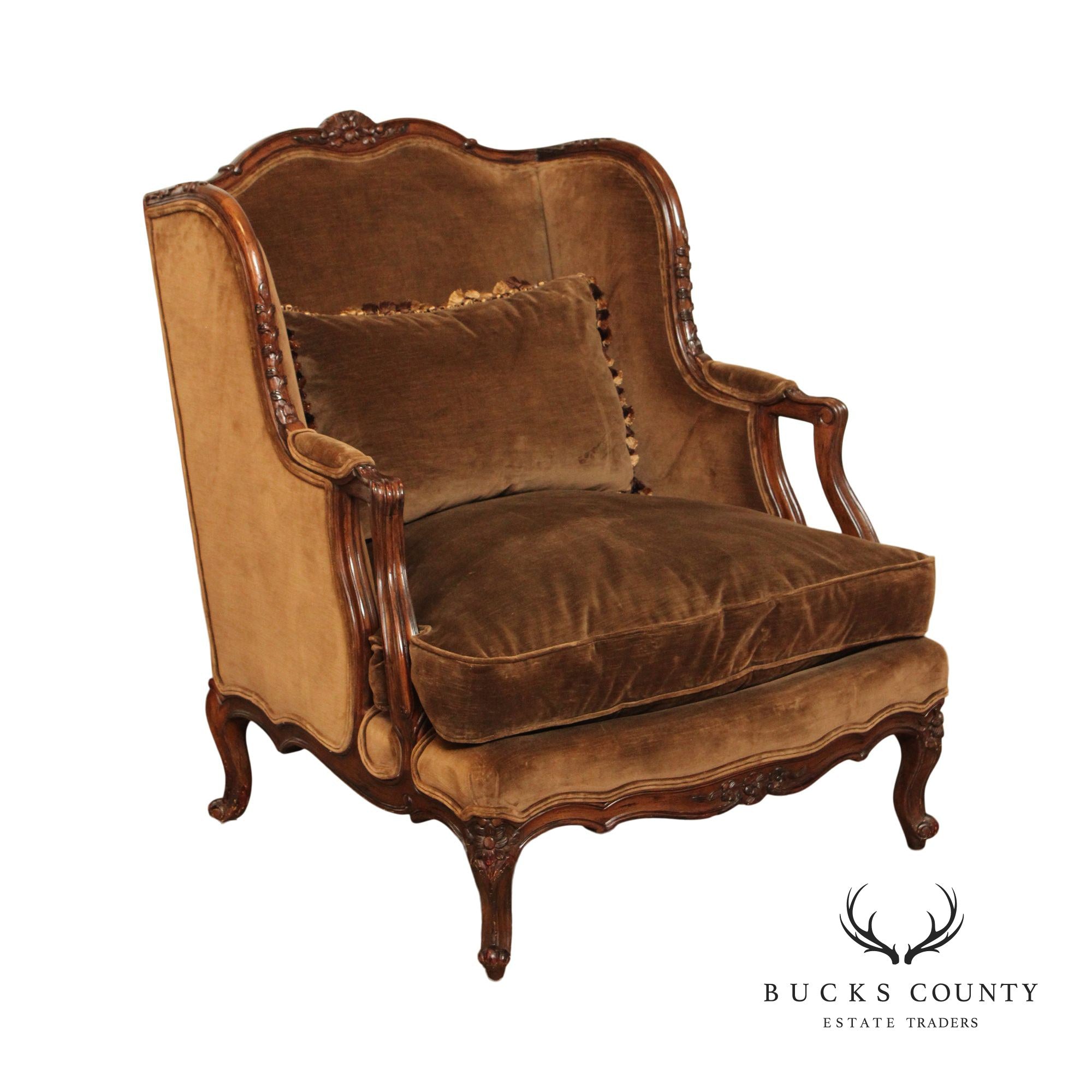 Henredon French Louis XV Style Custom Upholstered Armchair