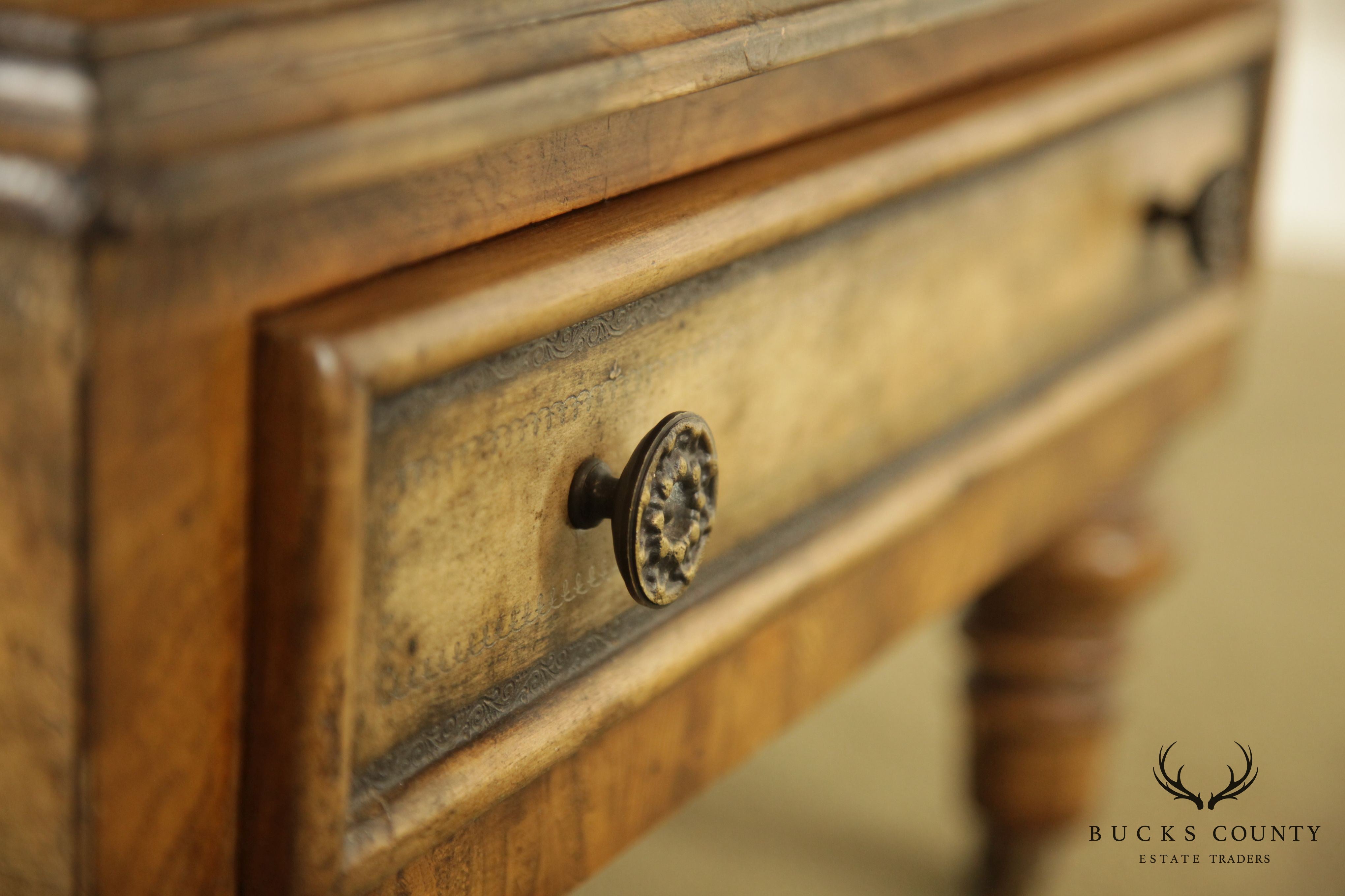 Regency Style Canterbury Magazine Rack with Drawer