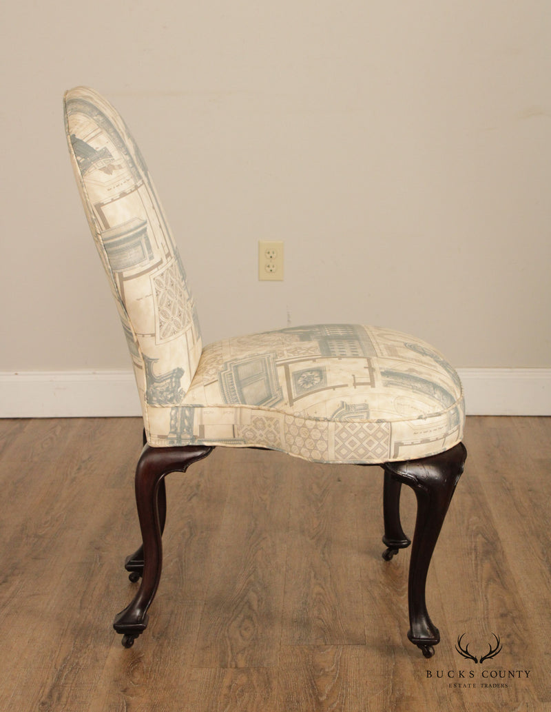 English Victorian Custom Upholstered Side Chair