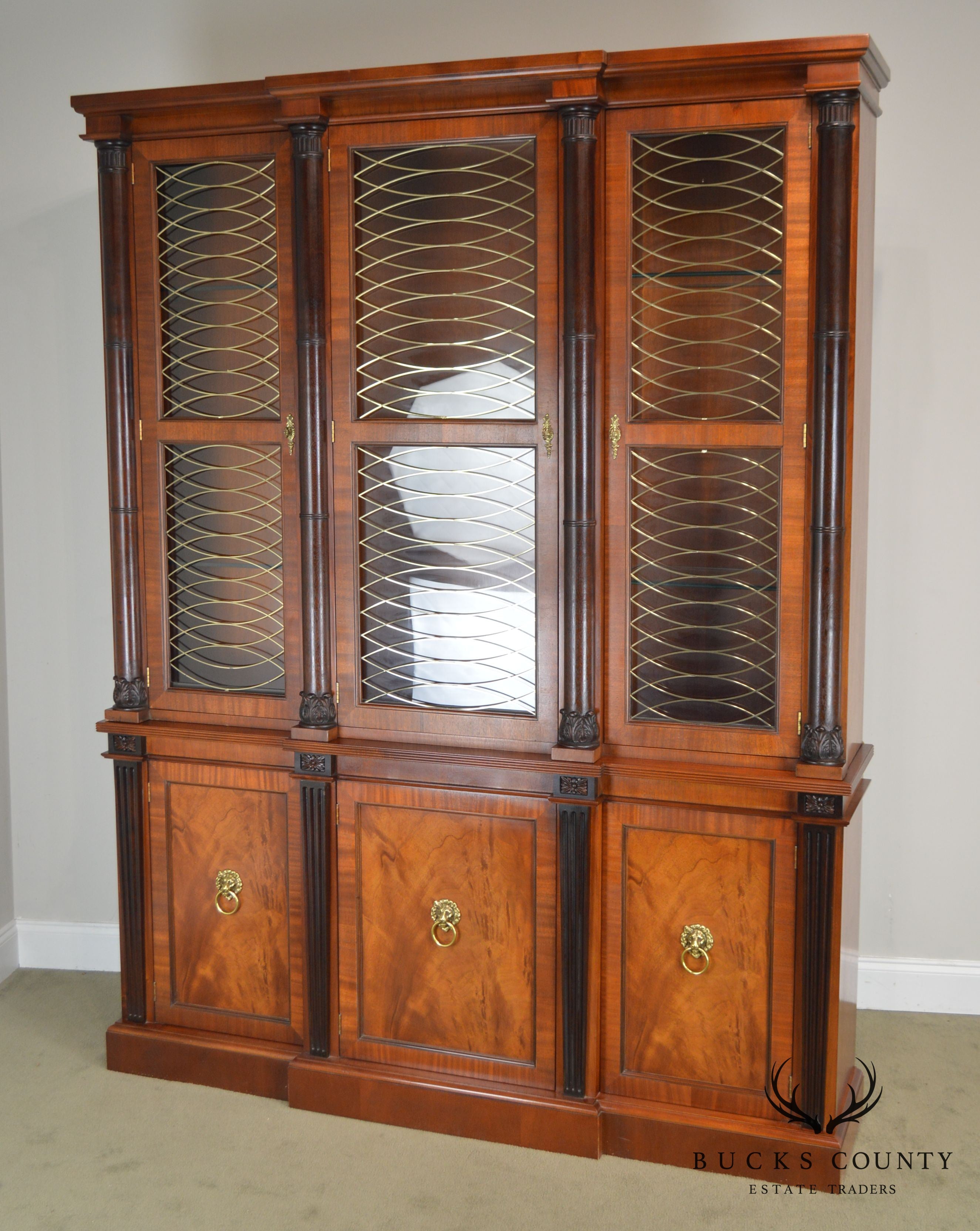 Baker Mahogany Regency Style Breakfront