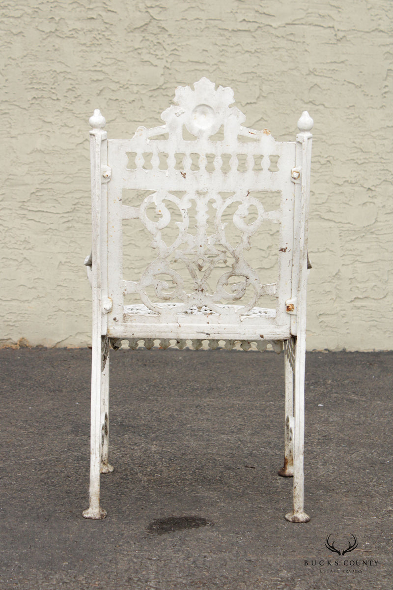 Antique Victorian Gothic Revival Cast Iron Garden Chair