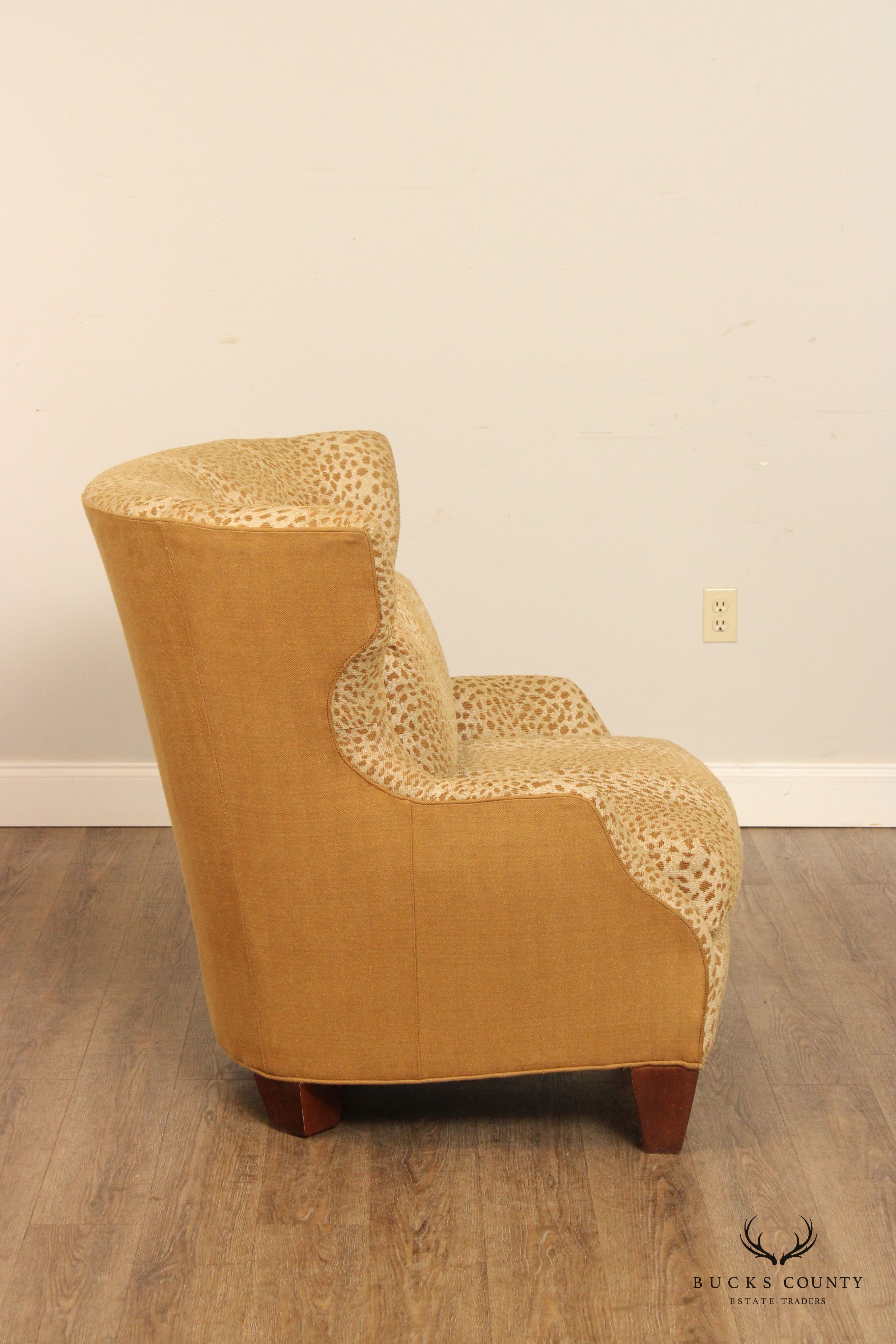 Hickory White Leopard Print Upholstered Club Chair