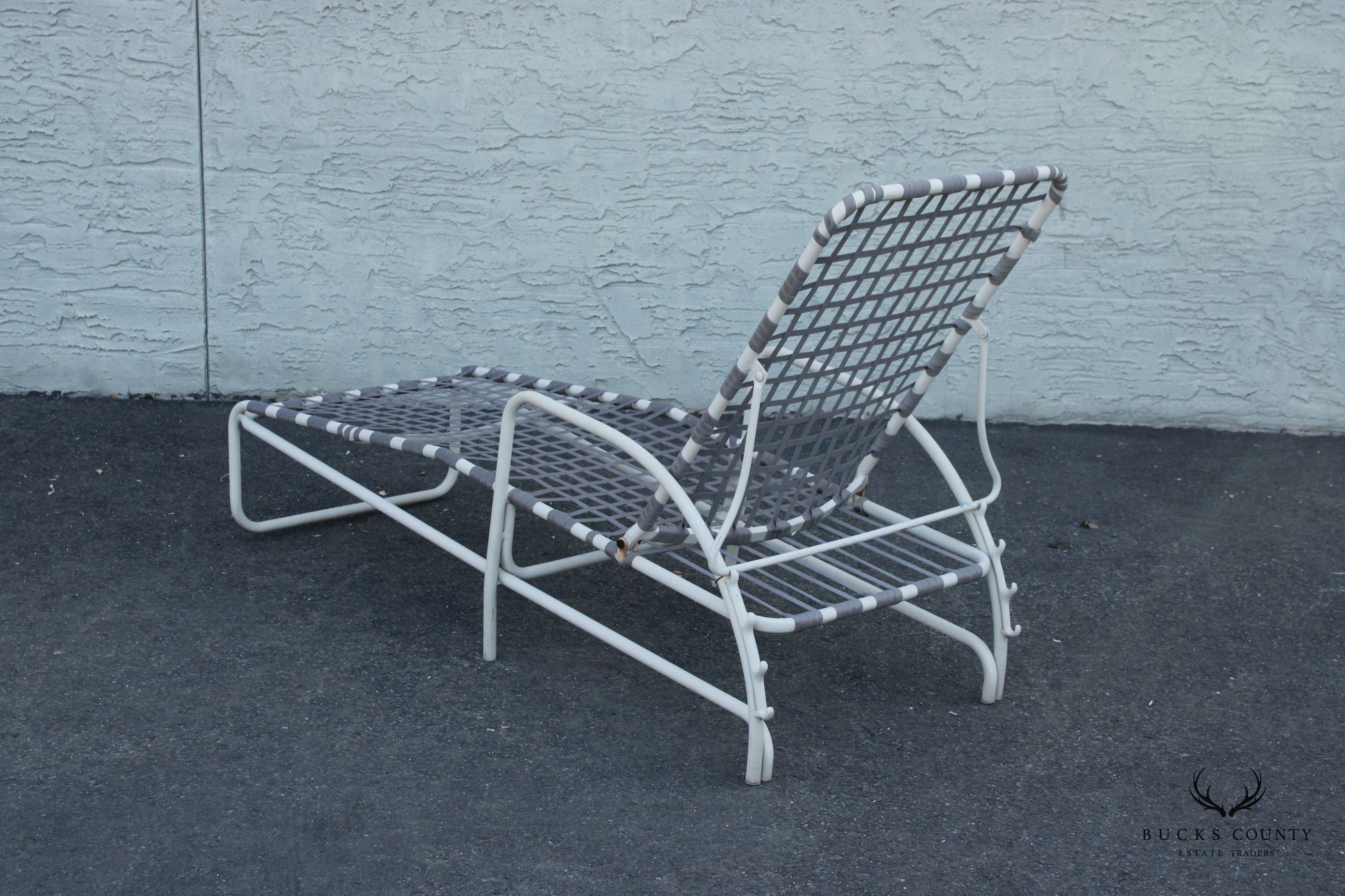 Mid Century Modern Outdoor Patio Reclining Chaise Lounge