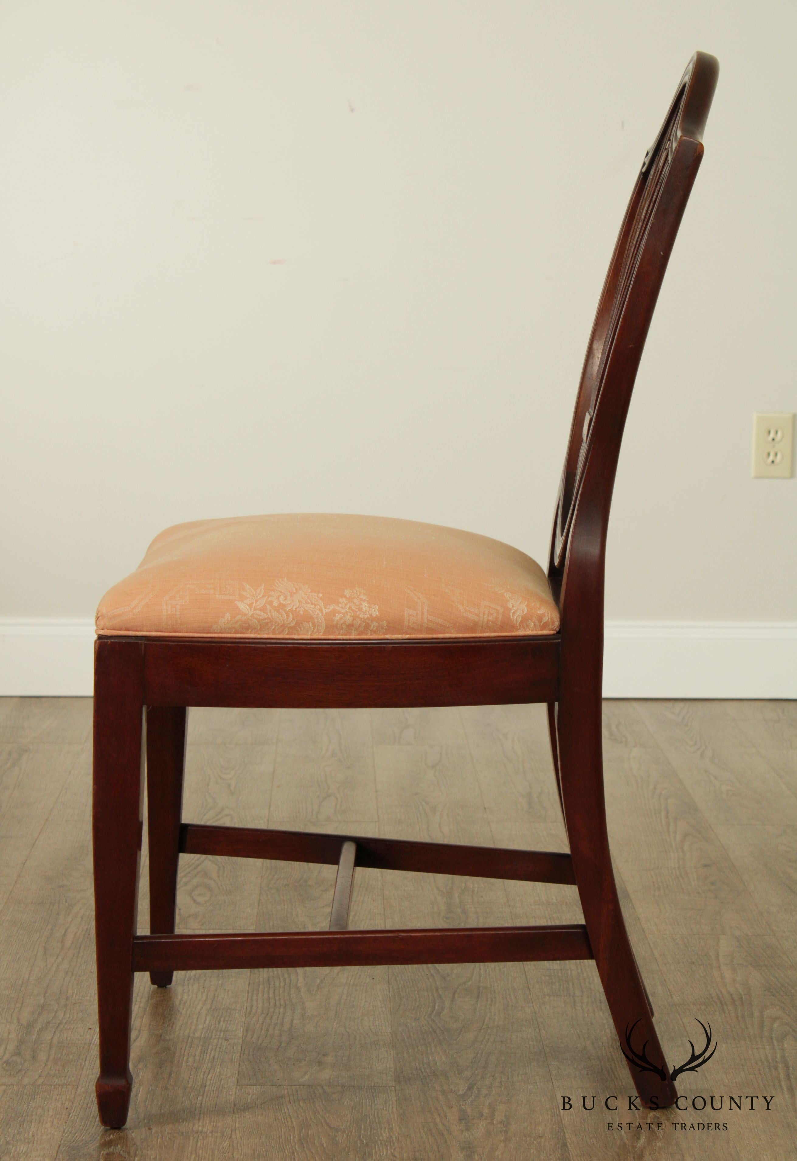 Hepplewhite Style Custom Mahogany Shield Back Side Chair