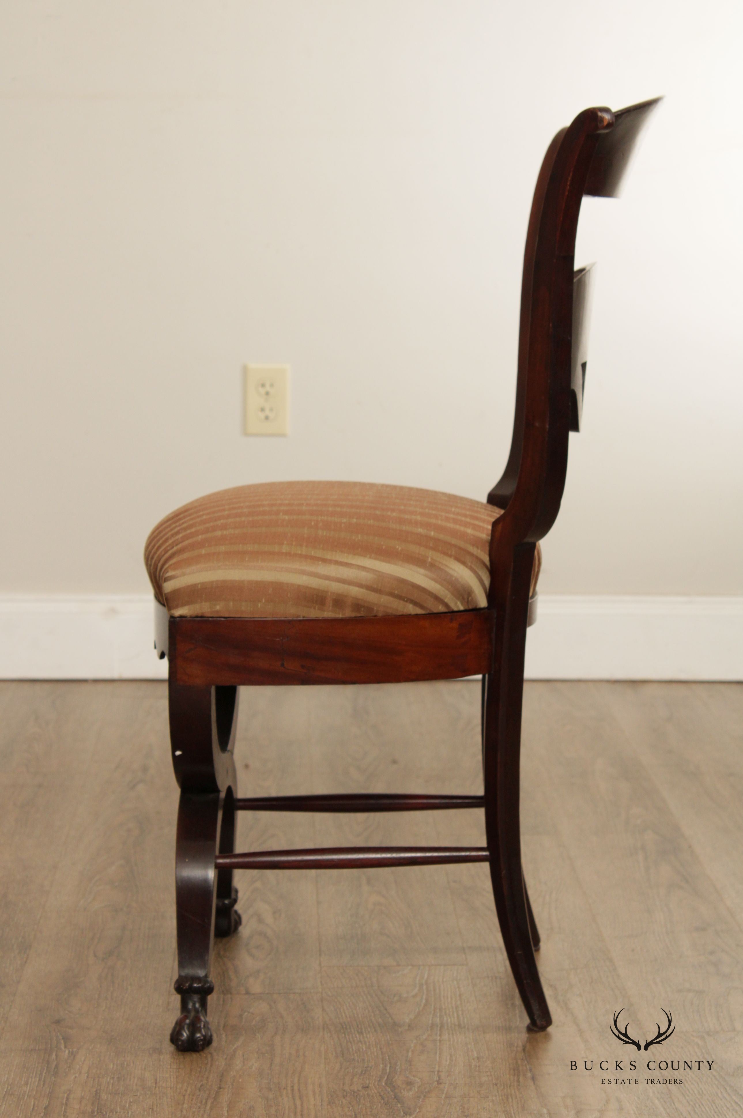 American American Classical Period Mahogany Side Music Chair