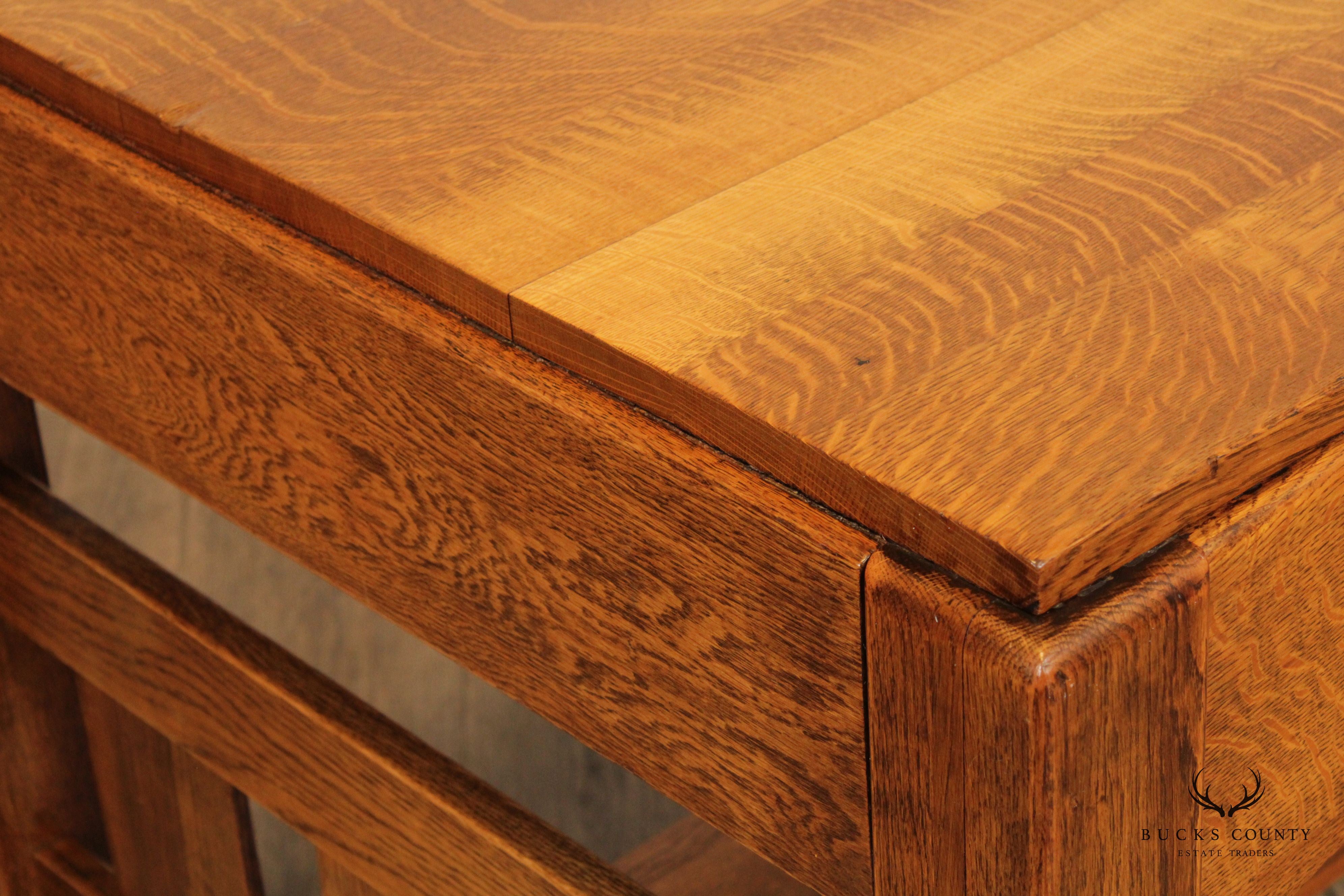 Antique Mission Oak Writing Desk or Library Table